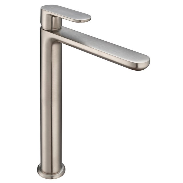 Rubinetto per lavabo getto laminare cristallino Plano nichel satinato HUBER H 24.6 cm