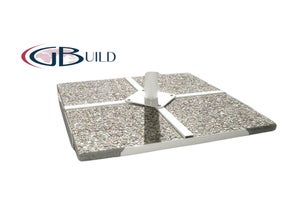 Base Cemento Ghiaia Per Ombrelloni - 40x40cm, Peso 14kg, Colore Rosso Verona, Per Giardino