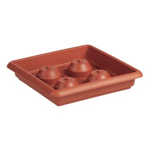 Vaso da fiori con riserva d'acqua tortora rettangolare 59 x 16.6 cm