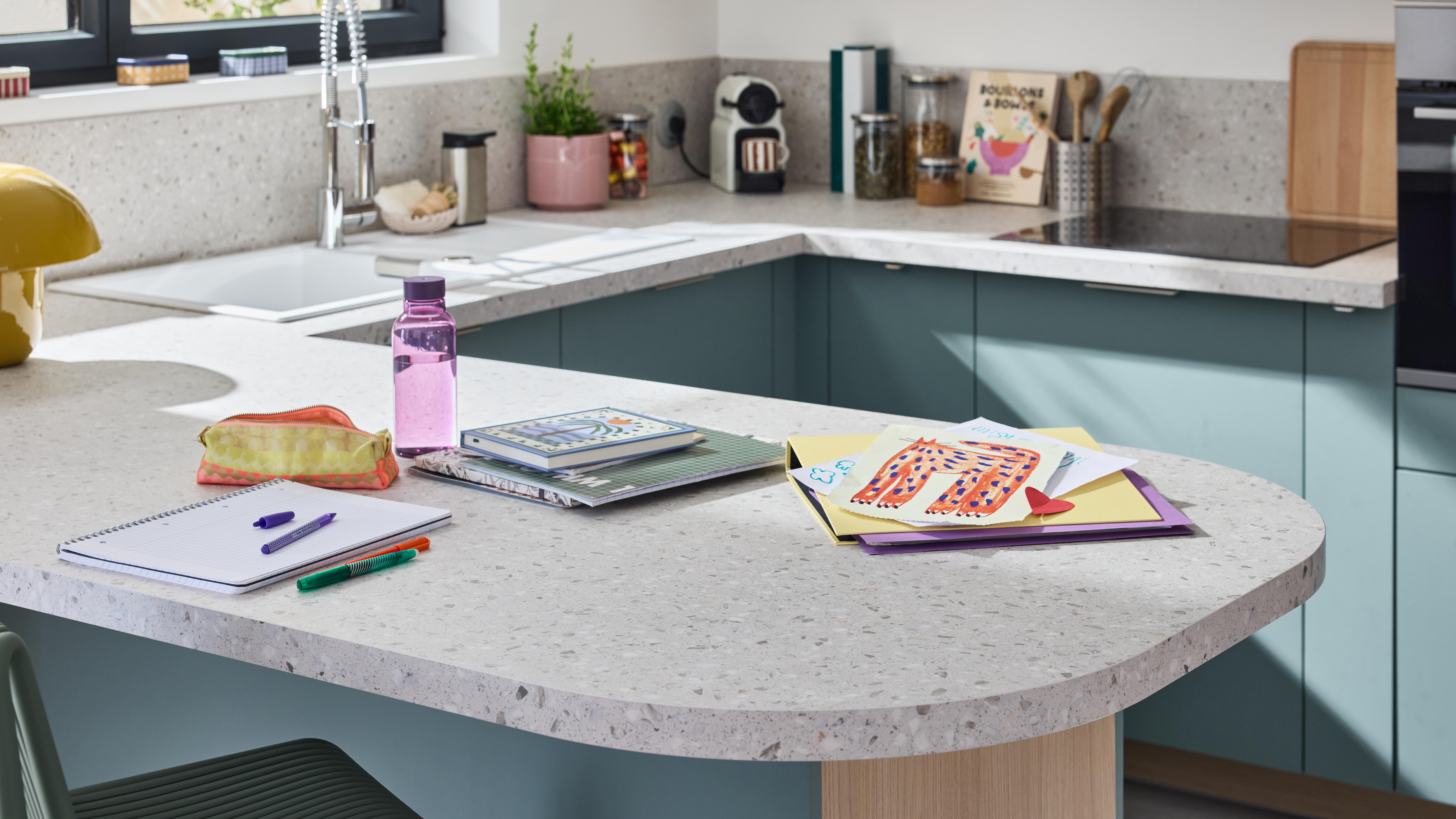 Torneira de bancada cano alto escovado em níquel cromada Delinia Tomas - 22