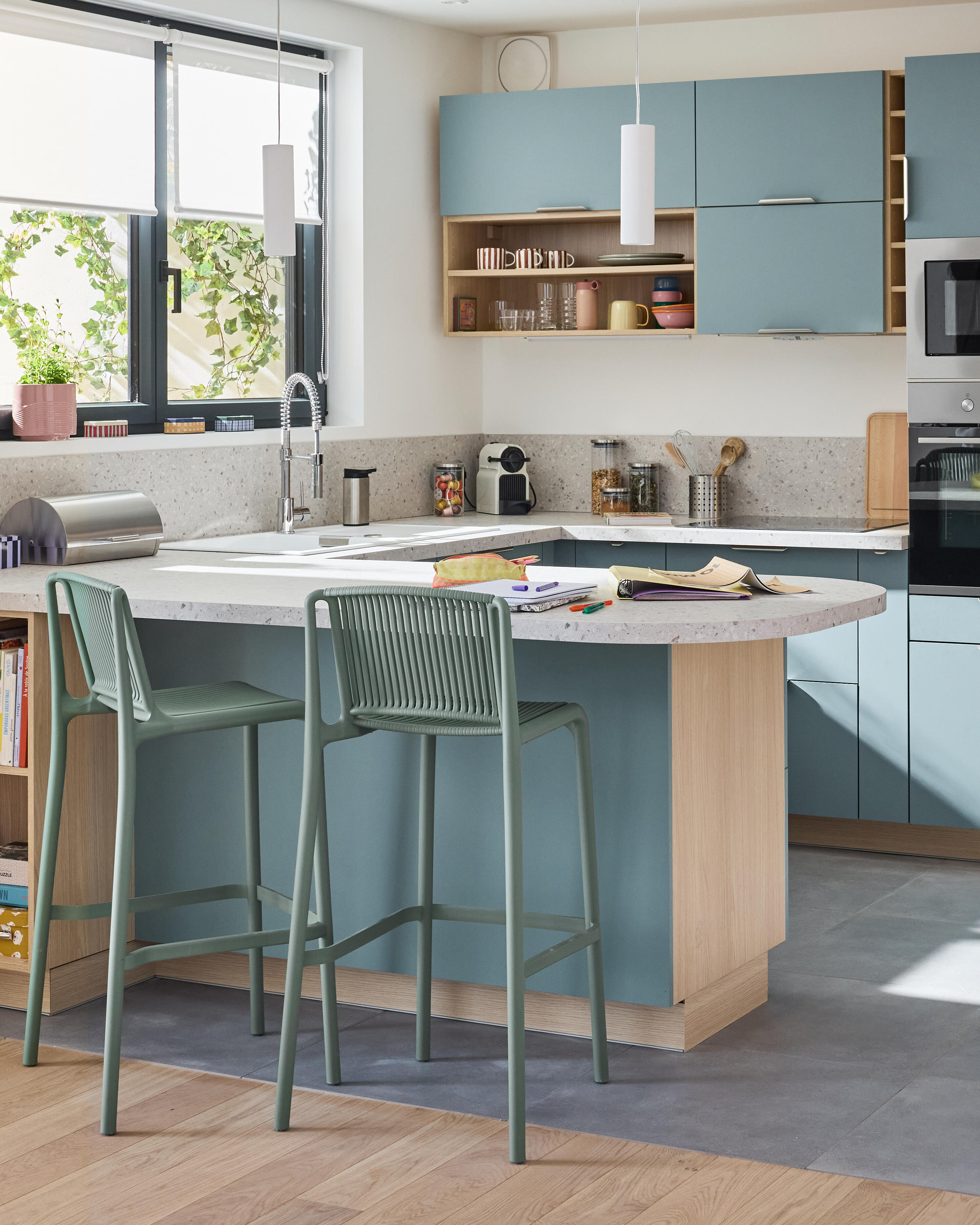 Torneira de bancada cano alto escovado em níquel cromada Delinia Tomas - 17