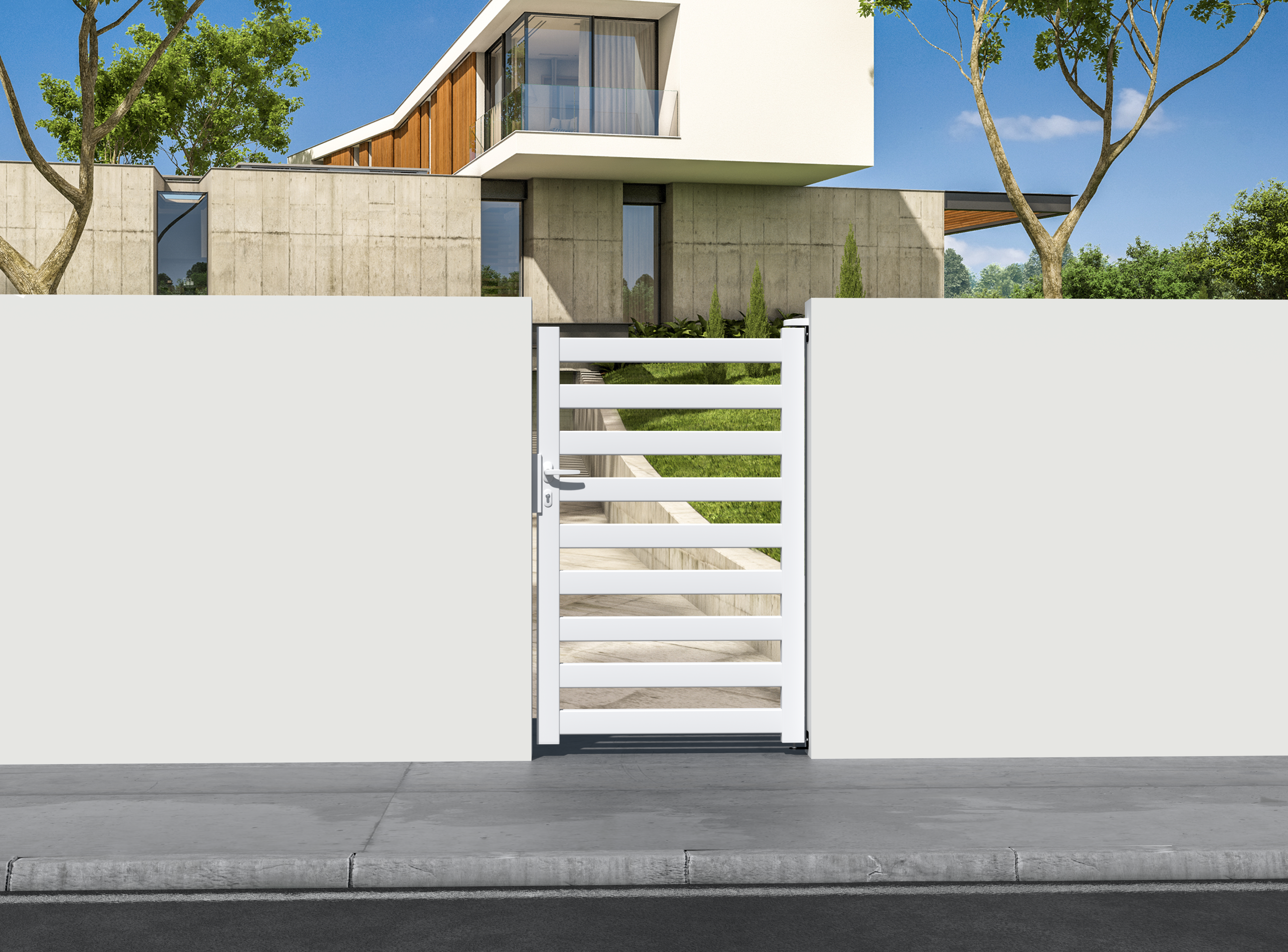 Cancelletto GARDENGATE in alluminio bianco H 150.6 x L 100 cm - 2
