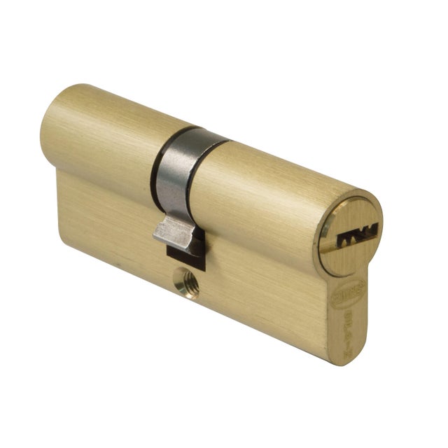 CILINDRO BOMBIN 35X35MM LLAVE PUNTOS LEVA 13  LATONADO 9860