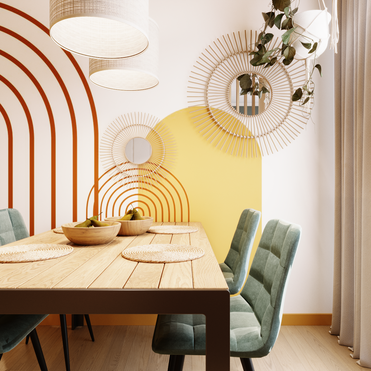 Lustro w bambusowej ramie Bamboo okrągłe śr. 30 cm Inspire - 5