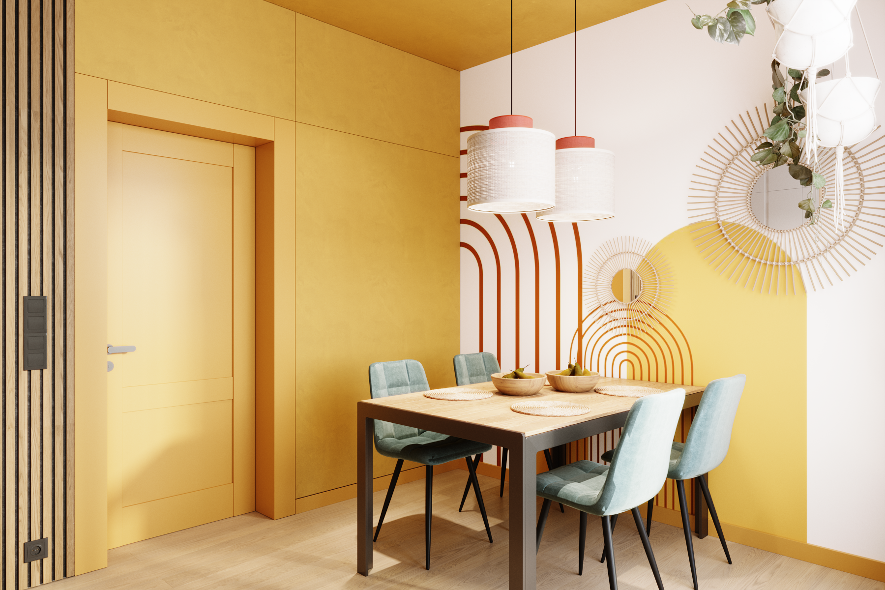 Lustro w bambusowej ramie Bamboo okrągłe śr. 30 cm Inspire - 3