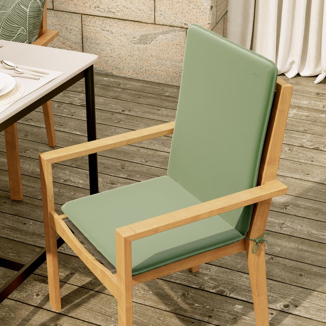 Cojín de silla con respaldo Liso verde 47x97 cm