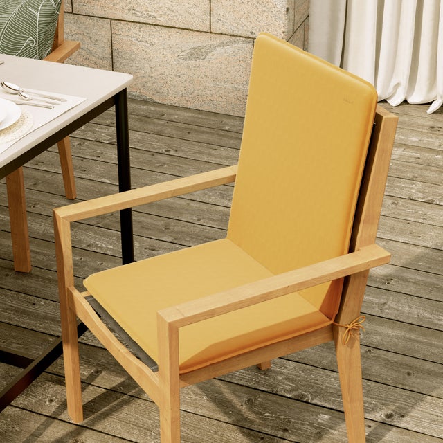 Cojín de silla con respaldo Liso amarillo / dorado 47x97 cm