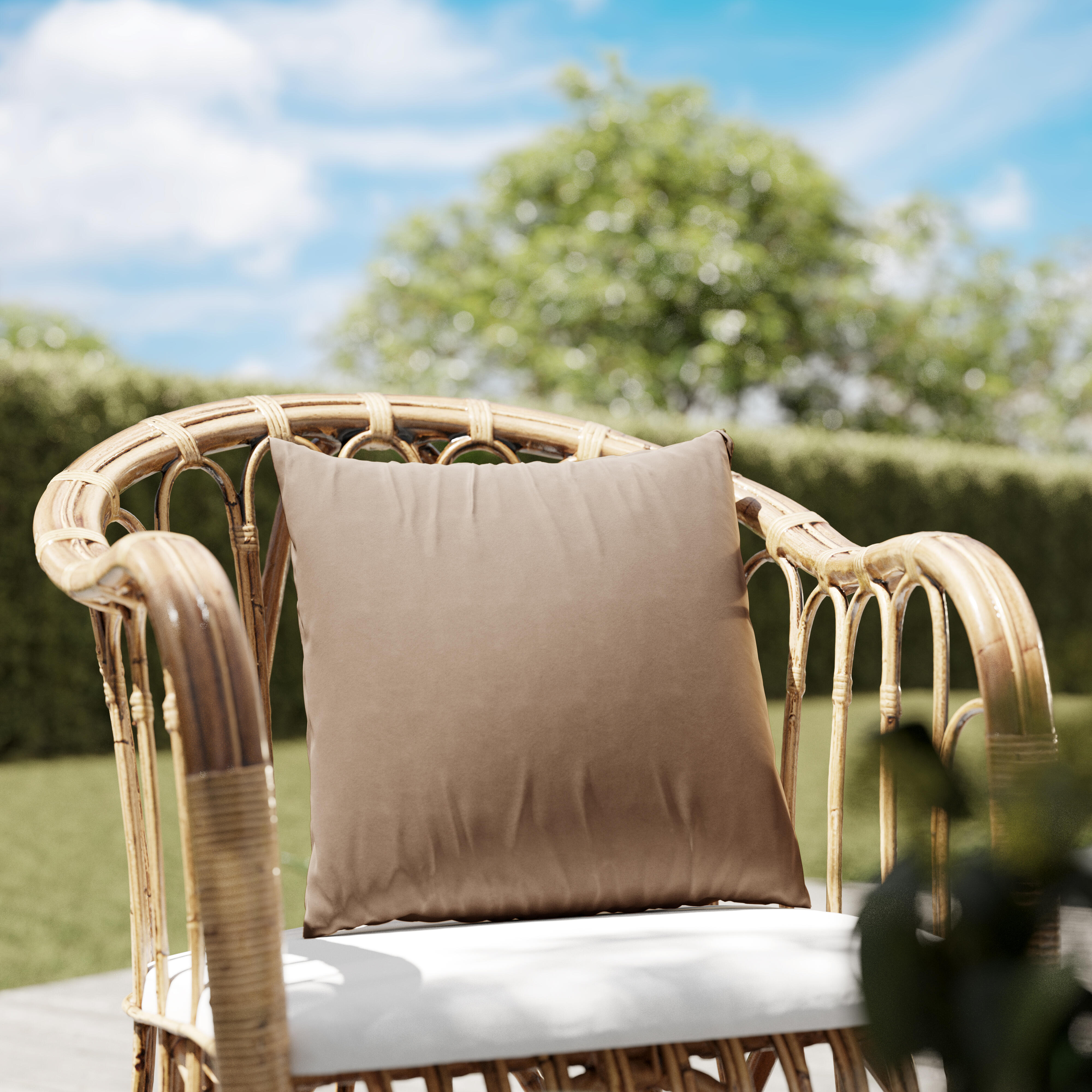 Cojín decorativo de jardín beige 45x45 cm