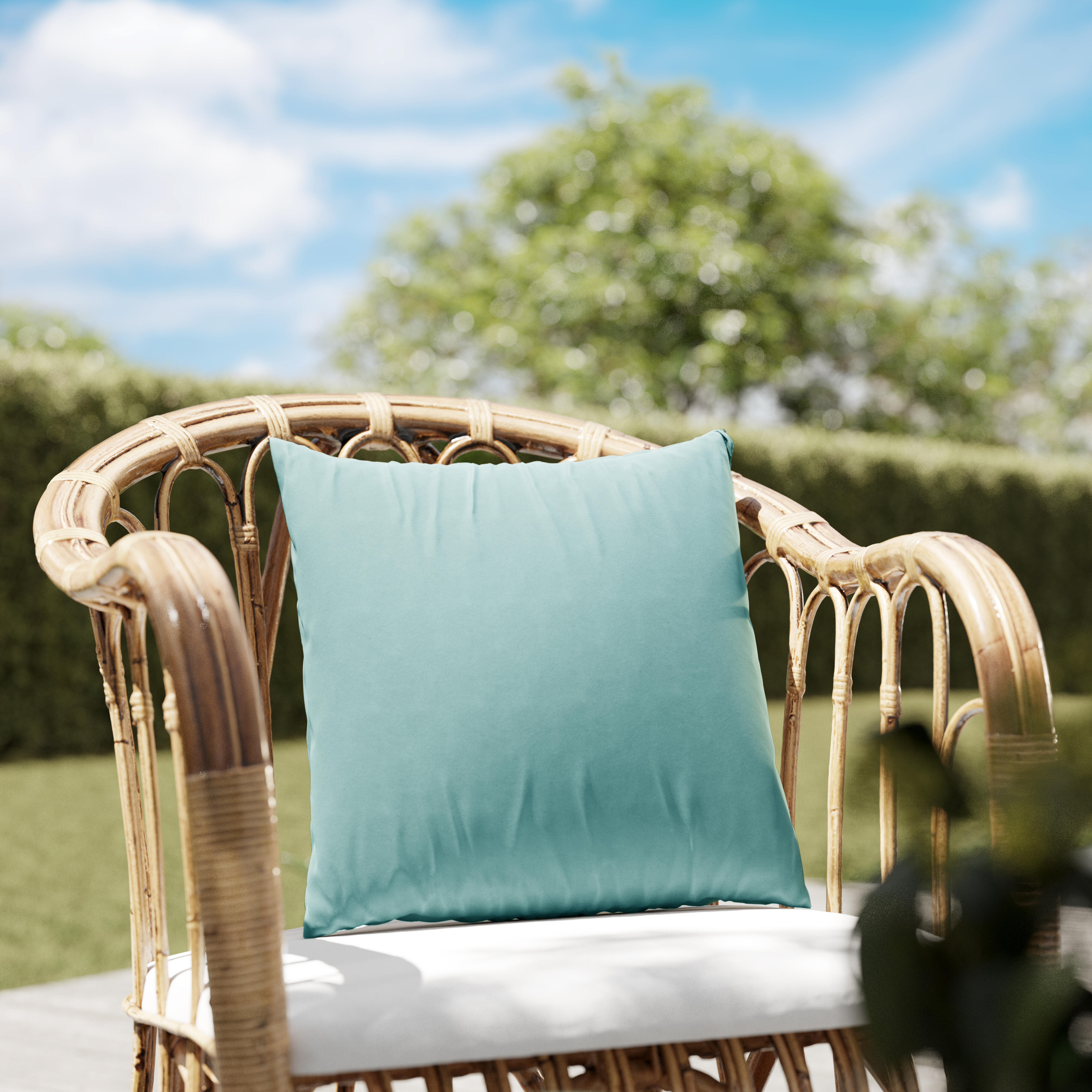 Cojín decorativo de jardín azul 45x45 cm