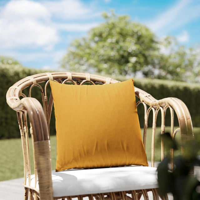 Cojín decorativo de jardín Liso amarillo / dorado 45x45 cm