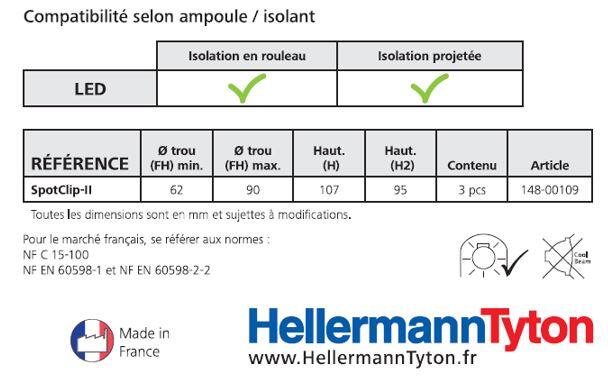 Lot de 3 cloches de protection pour spot à encastrer Spotclip II noir - 9