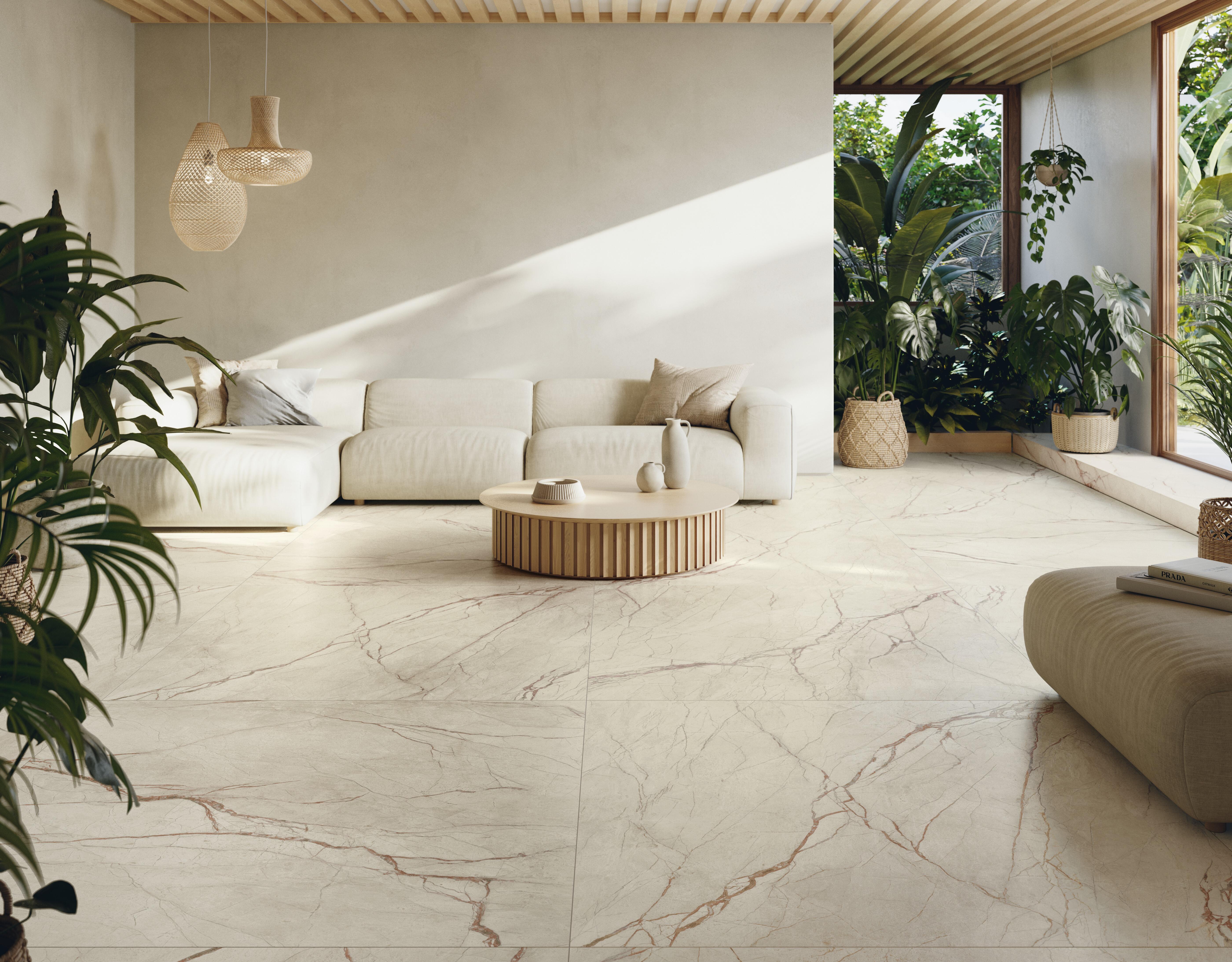 Suelo/azulejo porcelánico roma efecto mármol beige 120x120 cm c1 grespania