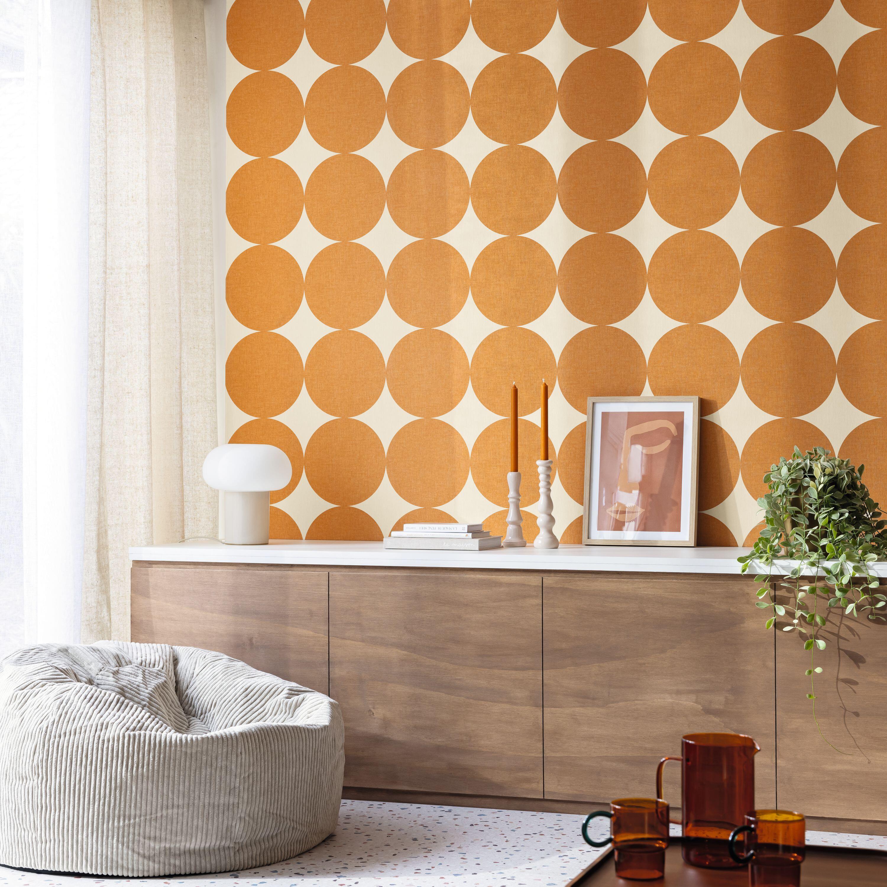 Papier peint intissé Twist, Billy, Orange | Leroy Merlin