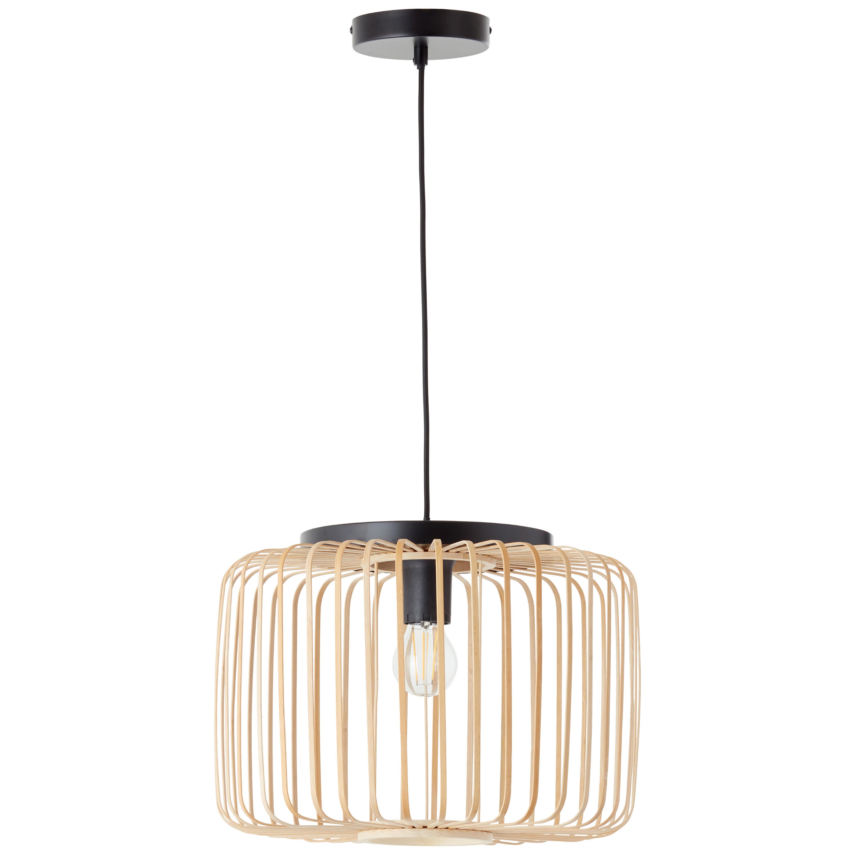 Lámpara de techo colgante de bambú beige 1 luz E27 Pecan INSPIRE 38 cm y altura regulable - 3