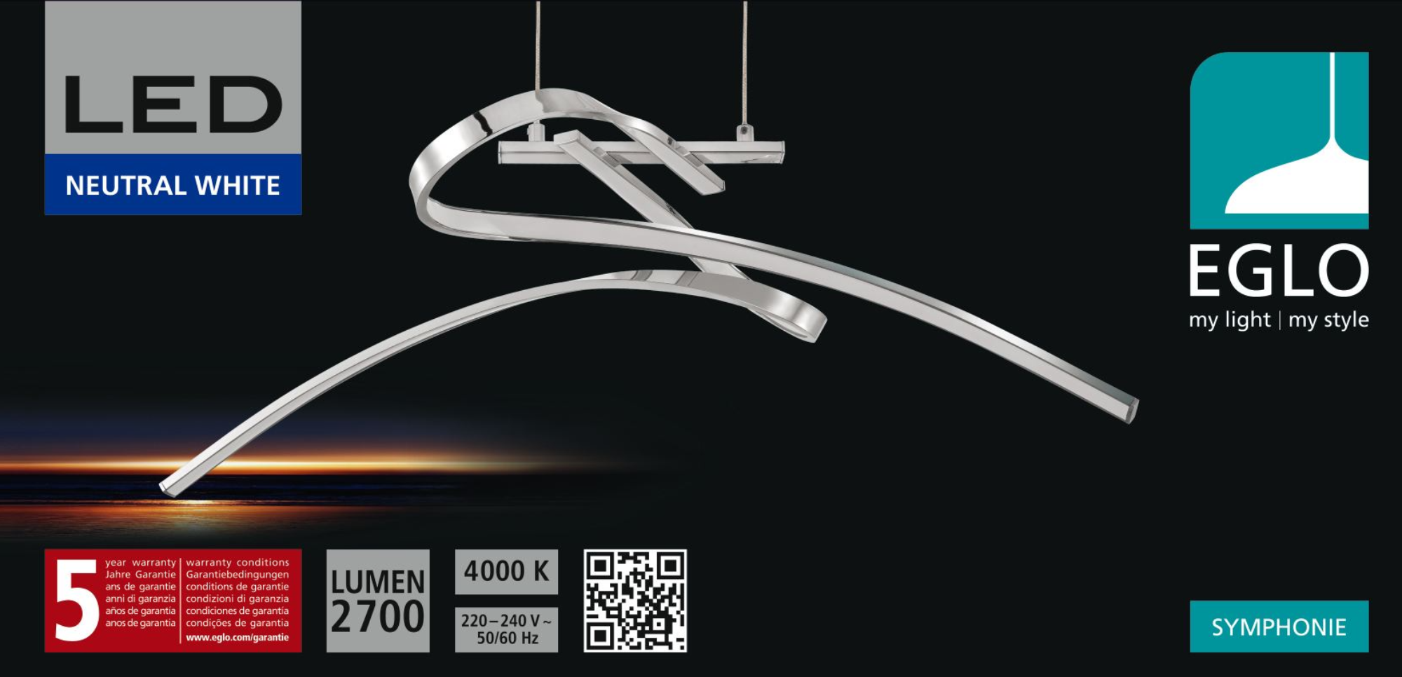 Lámpara de techo colgante gris 1 luz LED Symphonie 26 cm altura regulable - 8