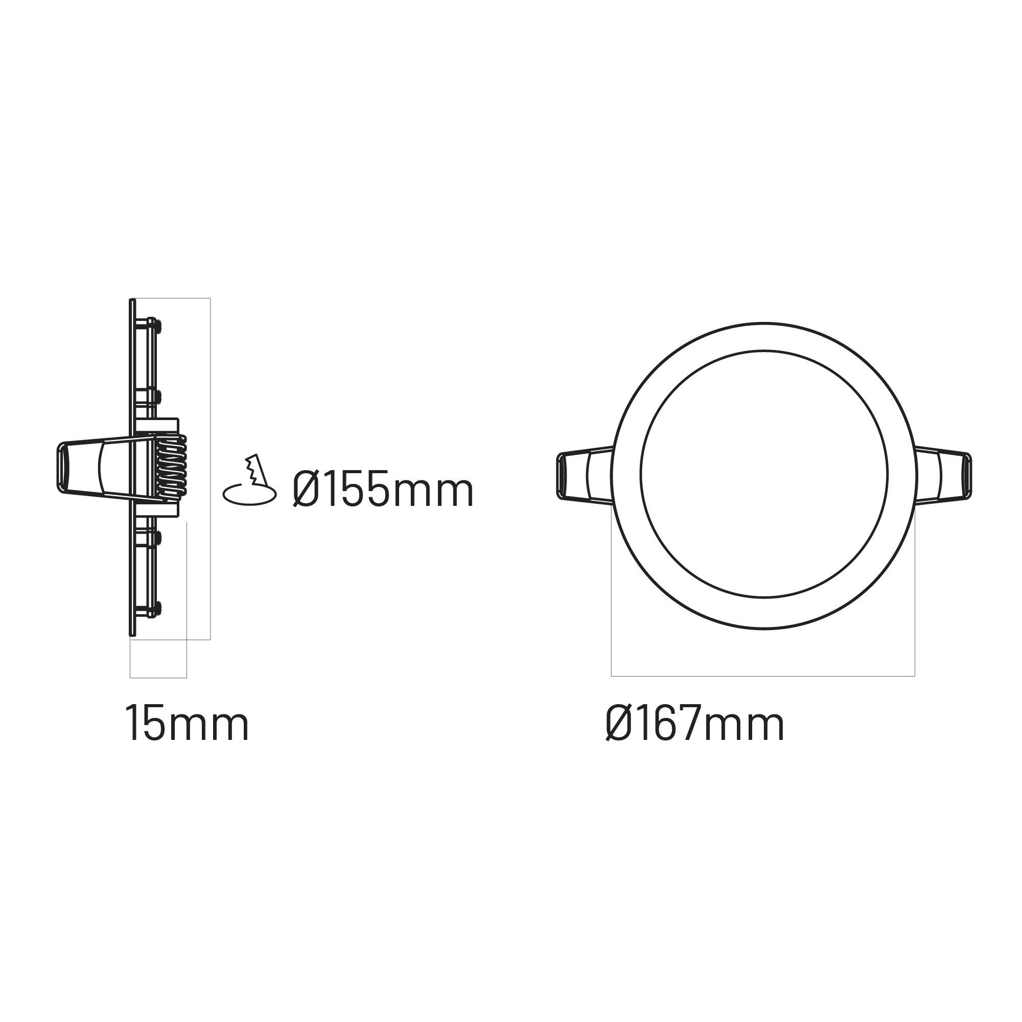Downlight LED empotrable ALVERLAMP blanco redondo ø17.4 cm 1260 luz blanco cálido 3000K IP20 - Foco LED empotrado para techos - 2