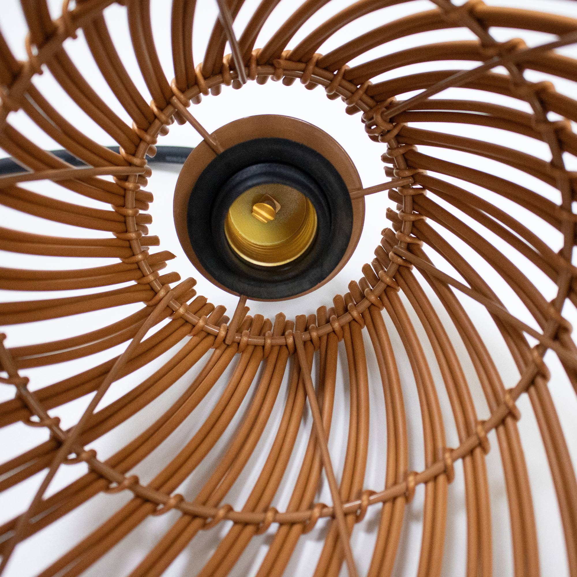 Lámpara de techo colgante de exterior de poliéster marrón 1 luz E27 INSPIRE Zahora 20 cm de diámetro y 30 cm de ancho - 10