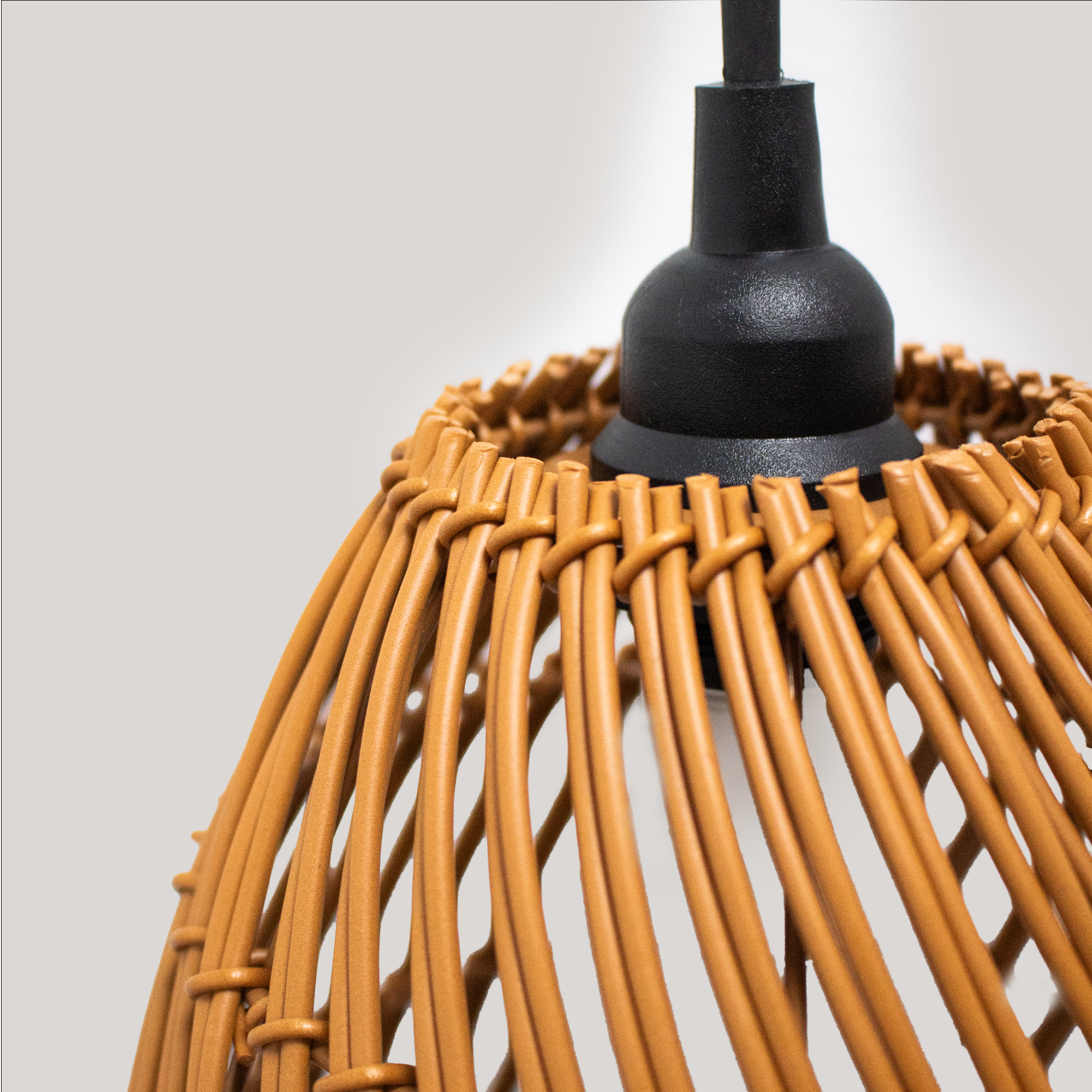 Lámpara de techo colgante de exterior de poliéster marrón 1 luz E27 INSPIRE Zahora 20 cm de diámetro y 30 cm de ancho - 9