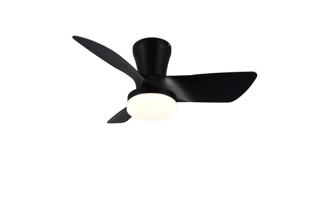 Ventilador de techo con fuente de luz motor DC Randers negro 76 cm