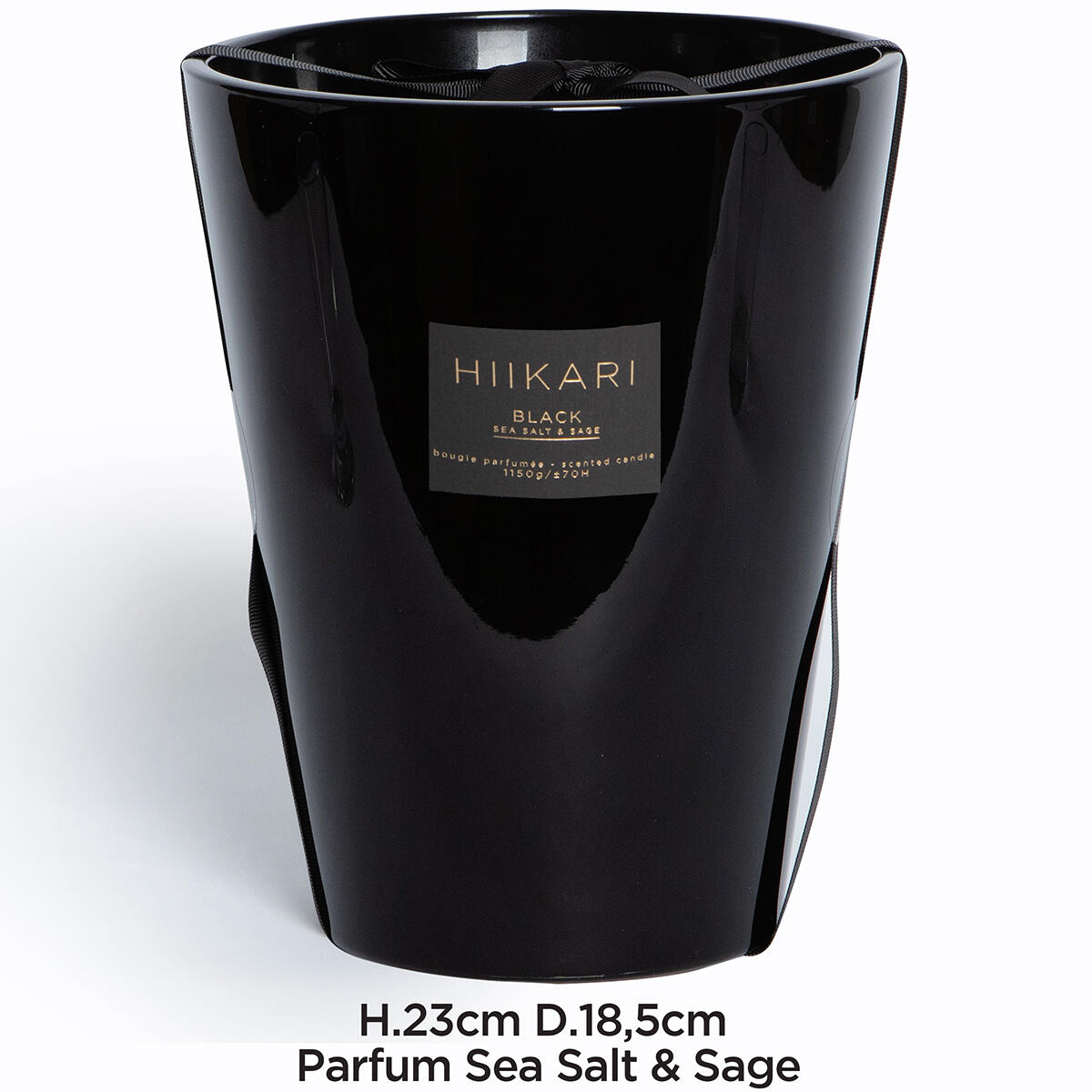 Vela perfumada Sign sea salt sage XL 1150g 70h preta - 2