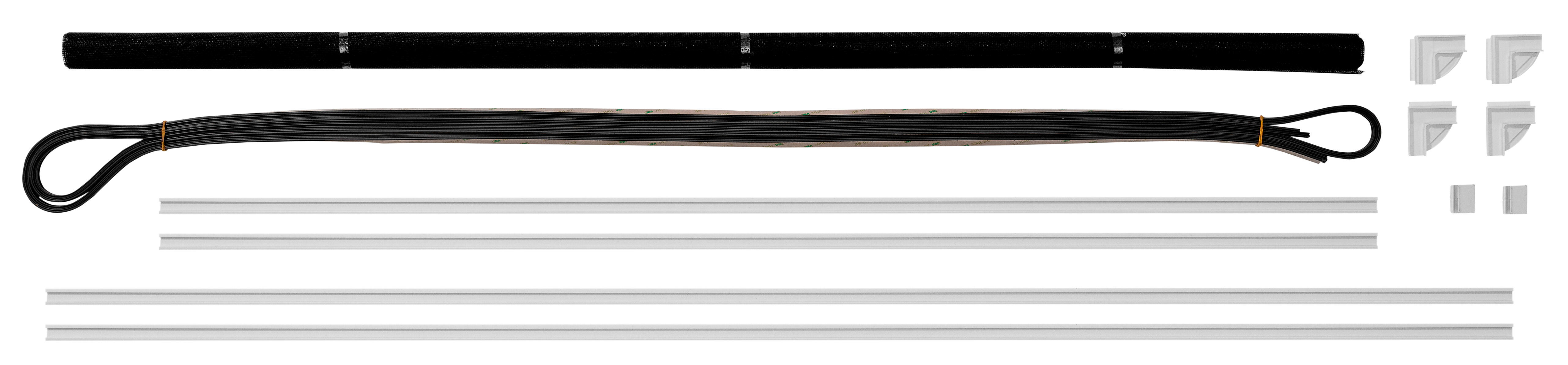 Mosquitera fija 100x120cm flexible magnética de pvc blanco recortable para ventana tela fibra de vidrio negra - 13