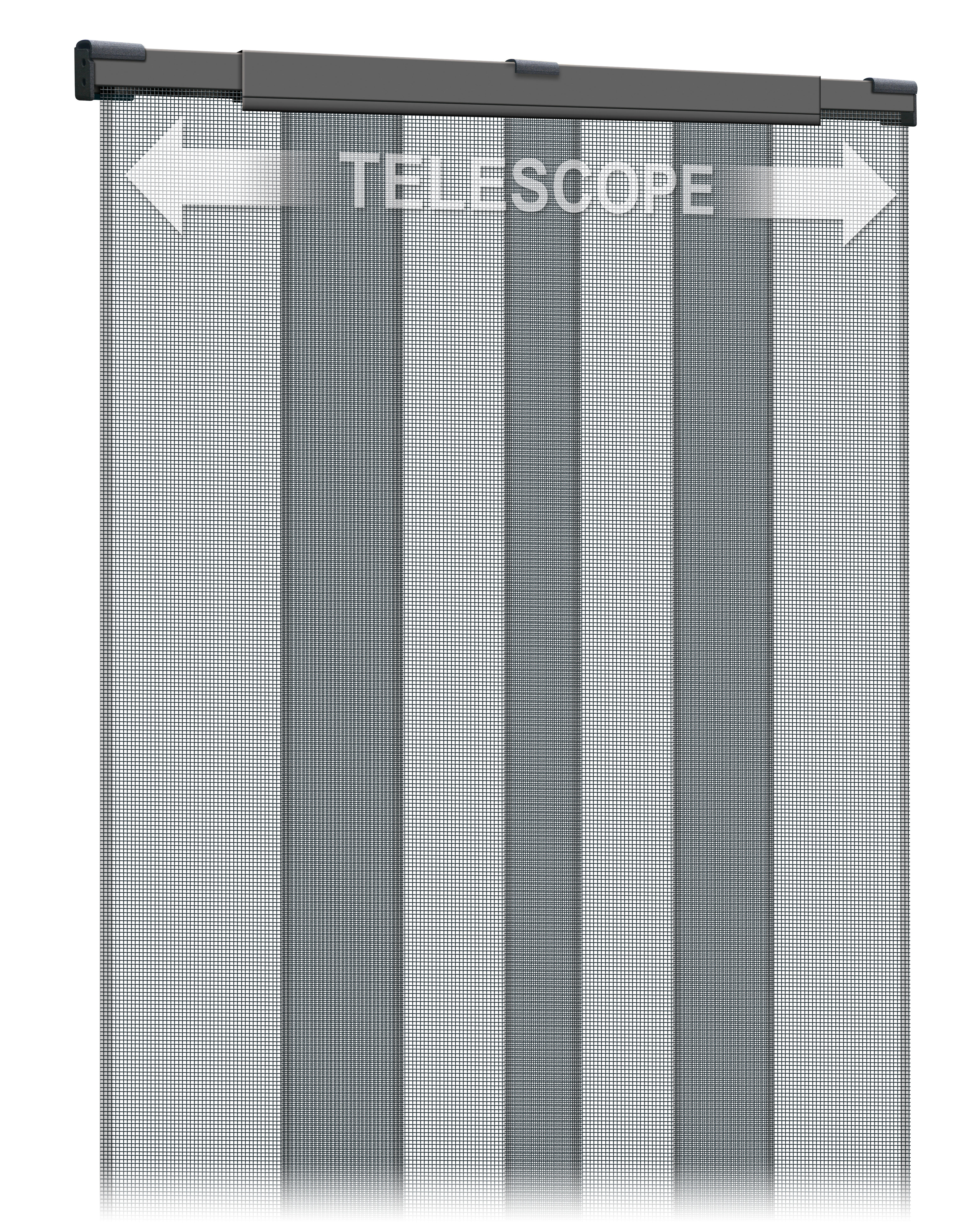 Mosquitera cortina puerta 105-130x250cm extensible aluminio recortable blanco tela poliester gris - 2
