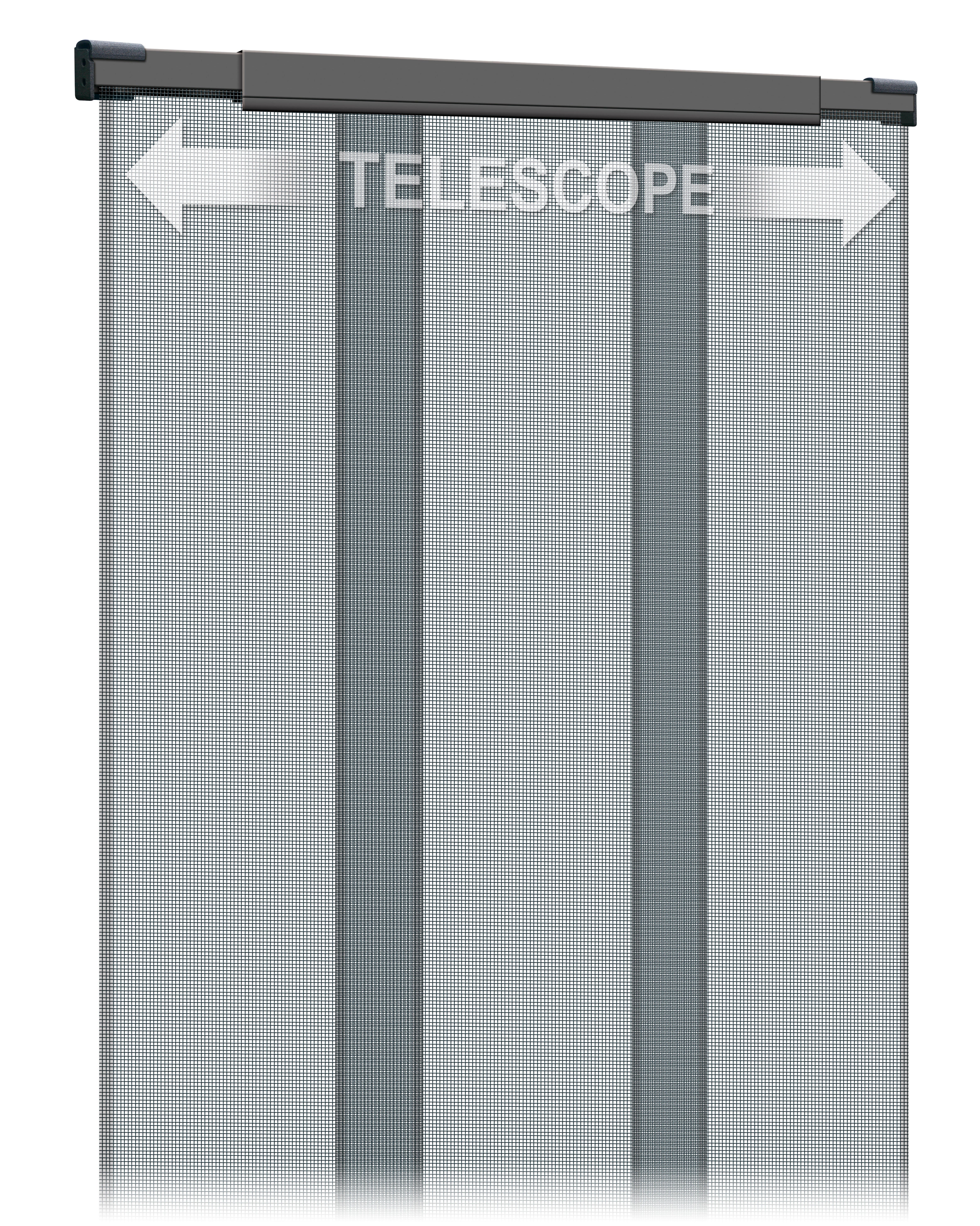 Mosquitera cortina puerta 70-95x220cm extensible aluminio recortable blanco tela poliester gris - 2