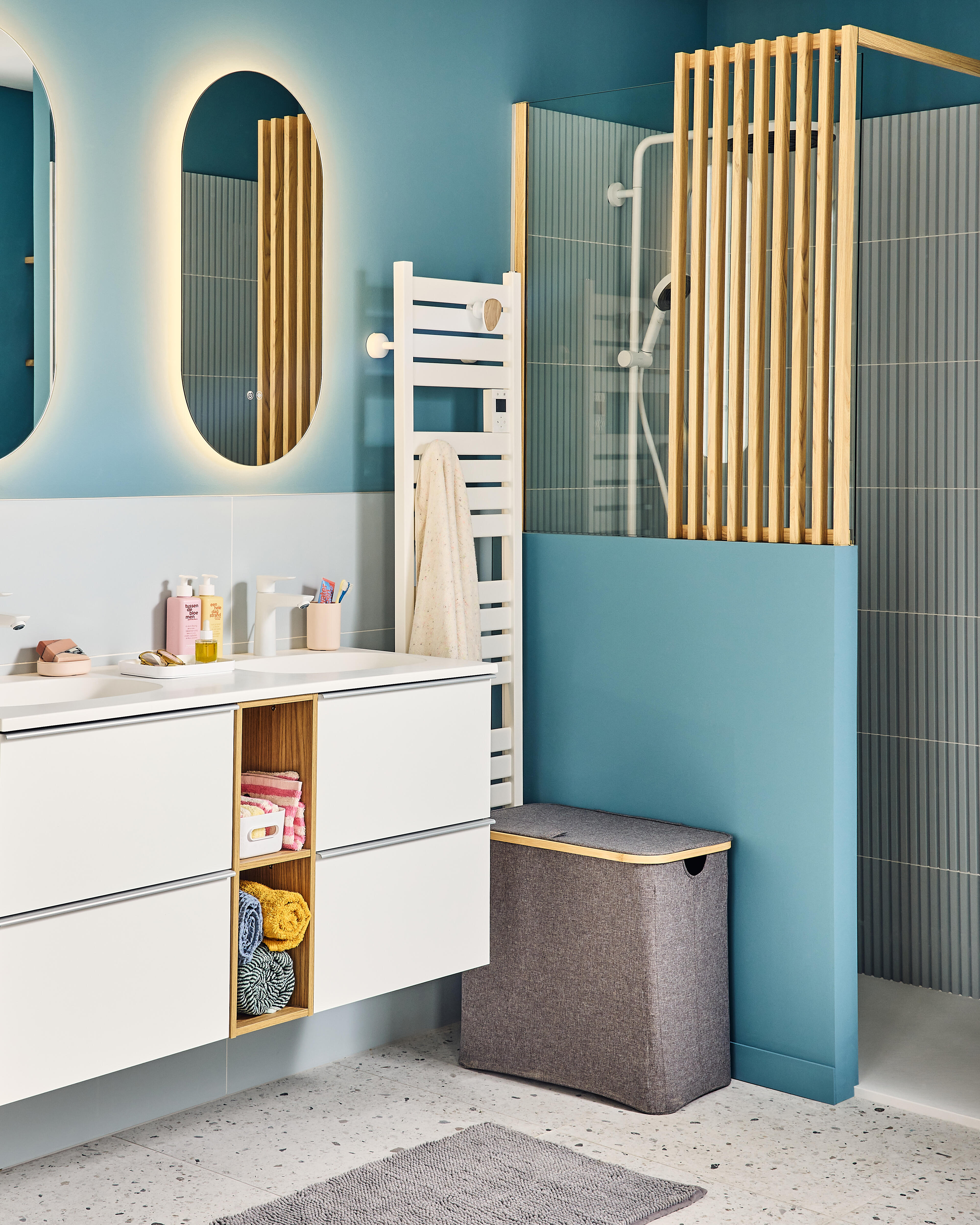 Bac à linge gris l.33.5 x H.50 x P.53.5 cm SENSEA - 5