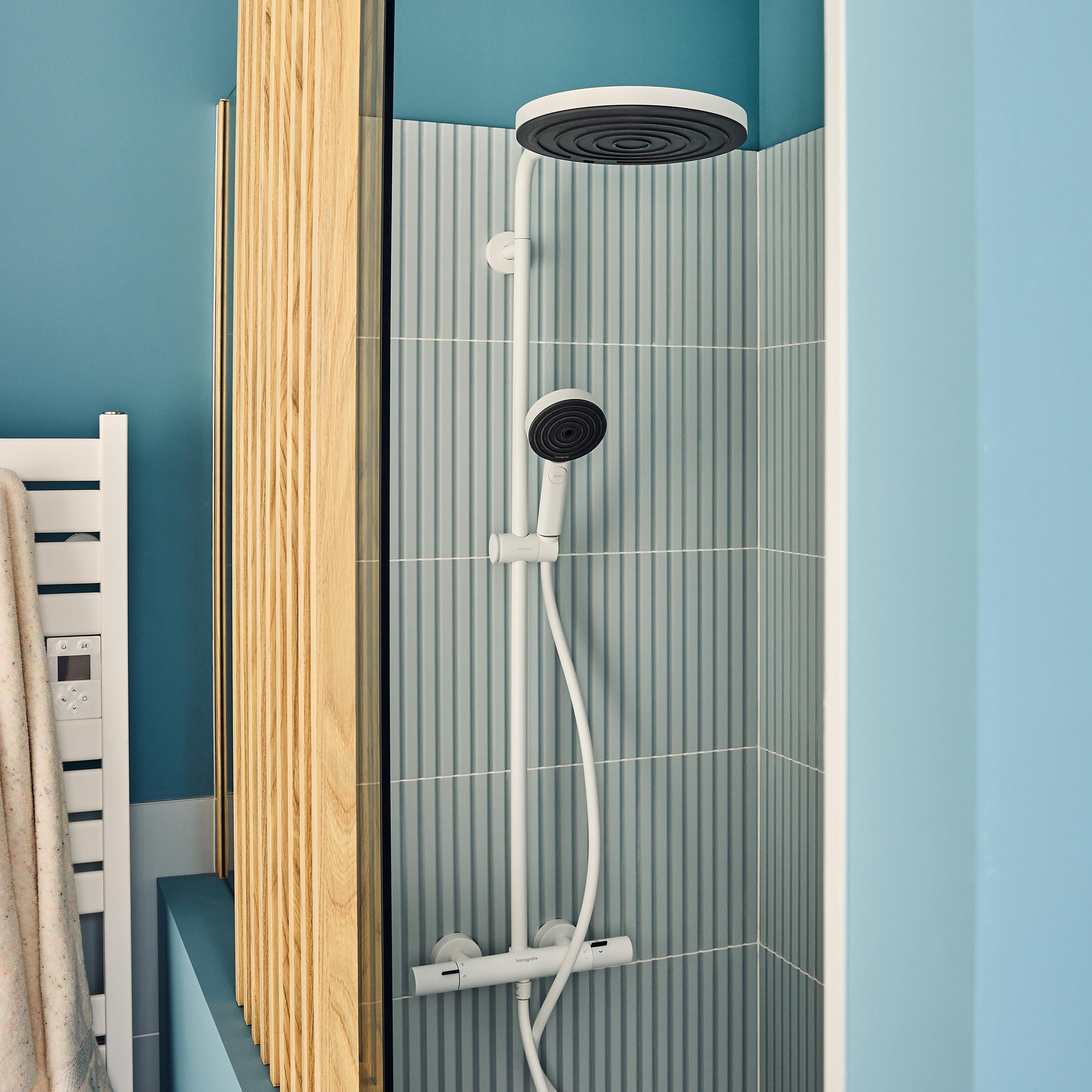 Colonne de douche mitigeur thermostatique 3 jet(s) blanc Pulsify puro HANSGROHE - 6