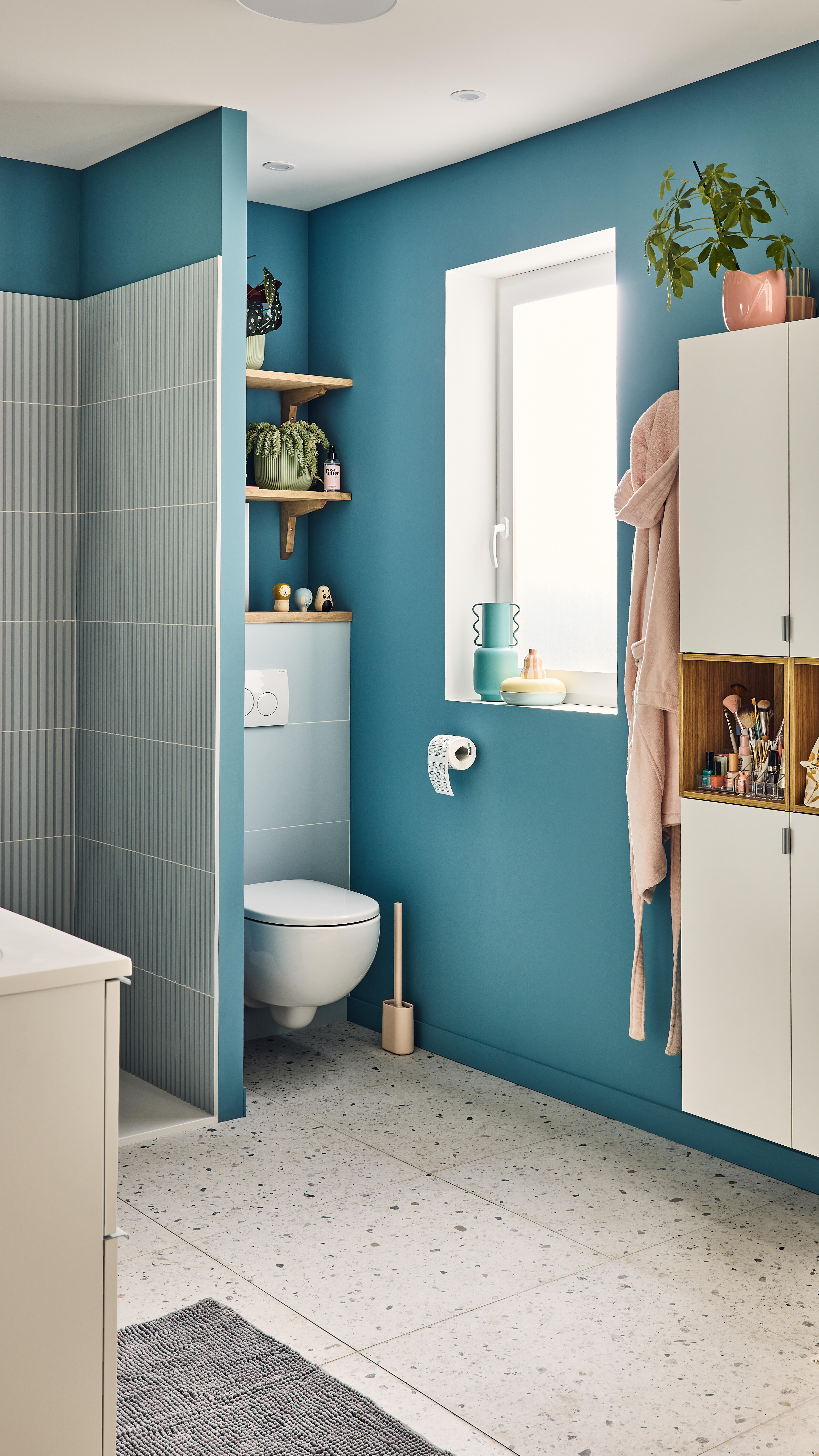 Carrelage sol/mur intérieur effet terrazzo blanc Essentiel l.60.5 x L.60.5 cm - 5