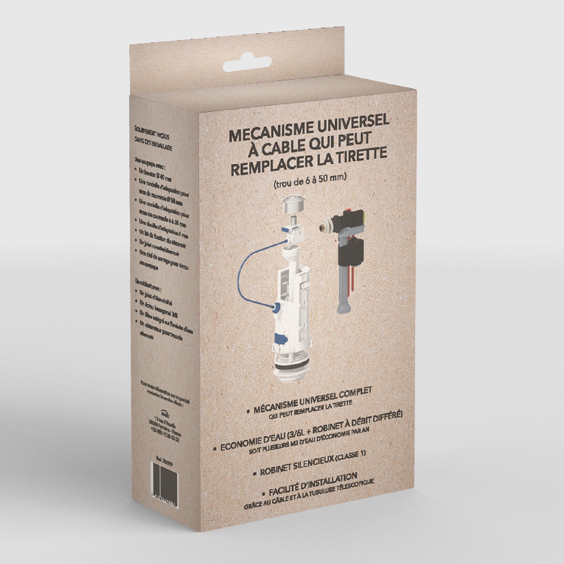 Mécanisme de chasse d'eau pour wc (set de valve) à câble + flotteur - 4