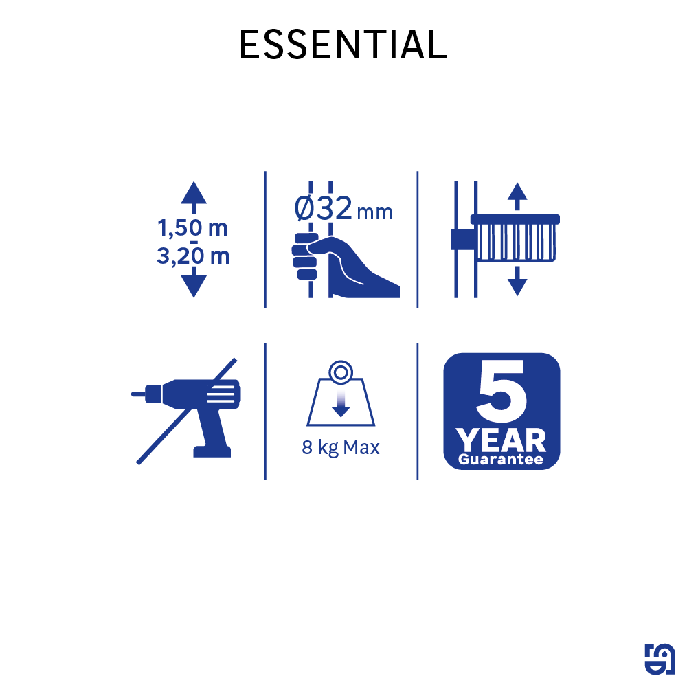 Cesto de duche telescópico 4 Níveis cromado essential Sensea - 8