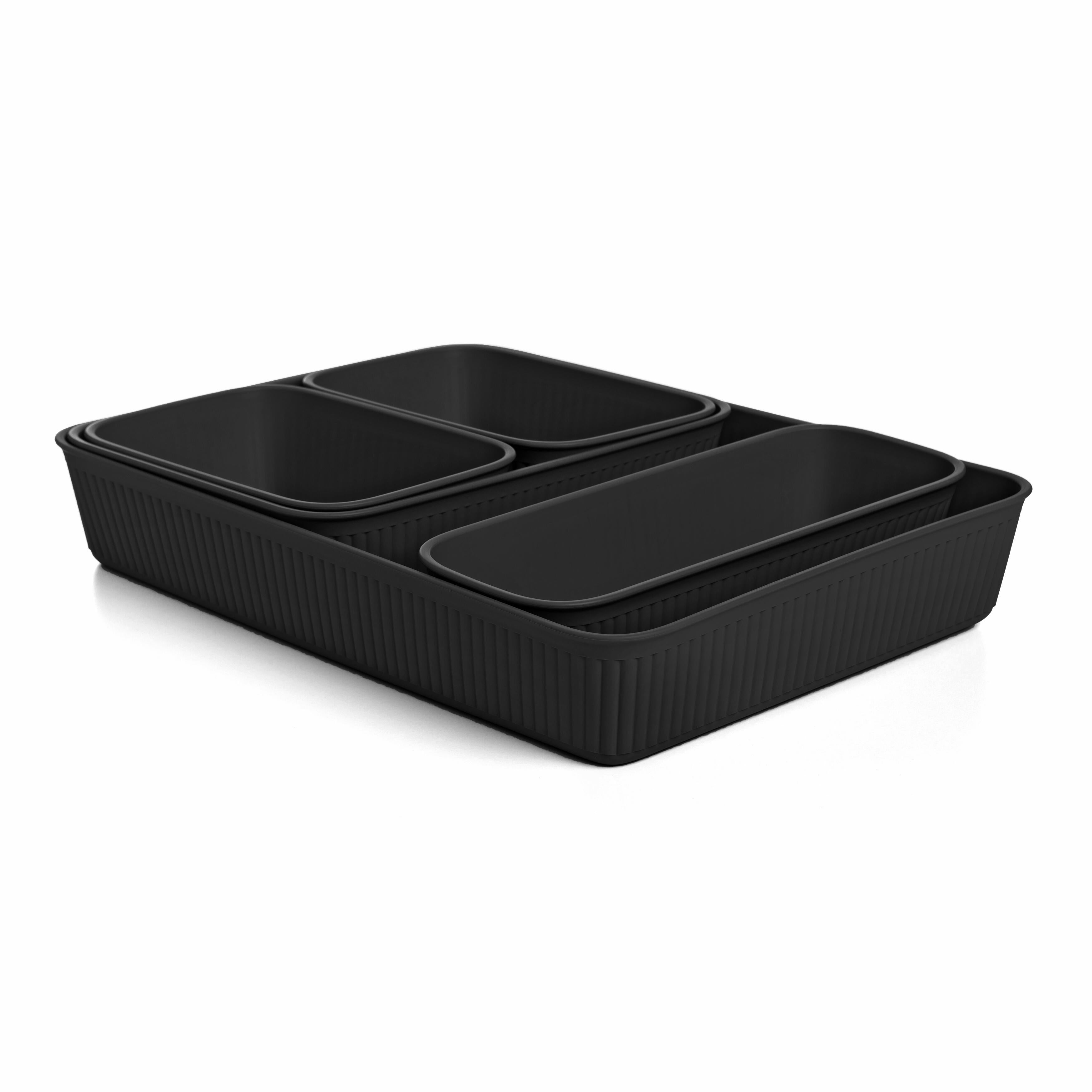 Organizador maquillaje negro 33.6x6x cm