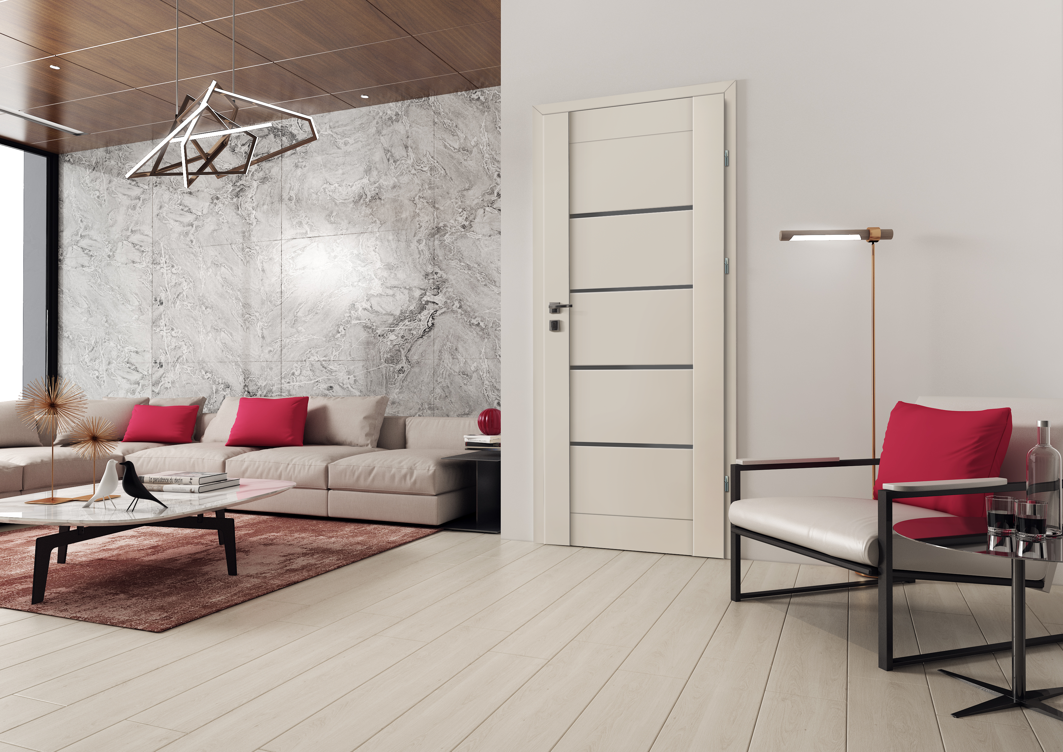 Drzwi wewnętrzne pokojowe Vinci Nero Cashmere 80 prawe Voster - 3