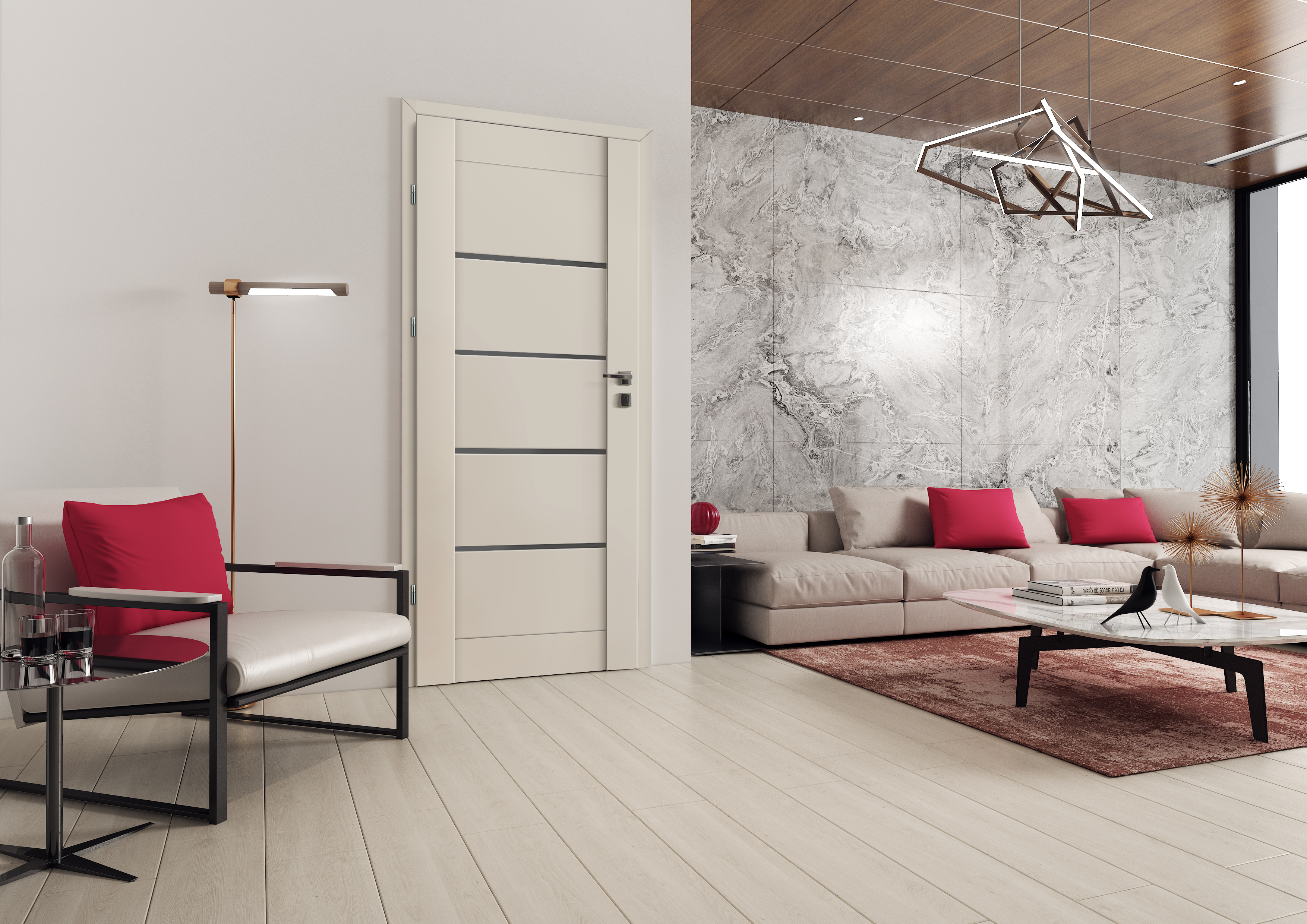 Drzwi wewnętrzne pokojowe Vinci Nero Cashmere 90 lewe Voster - 2