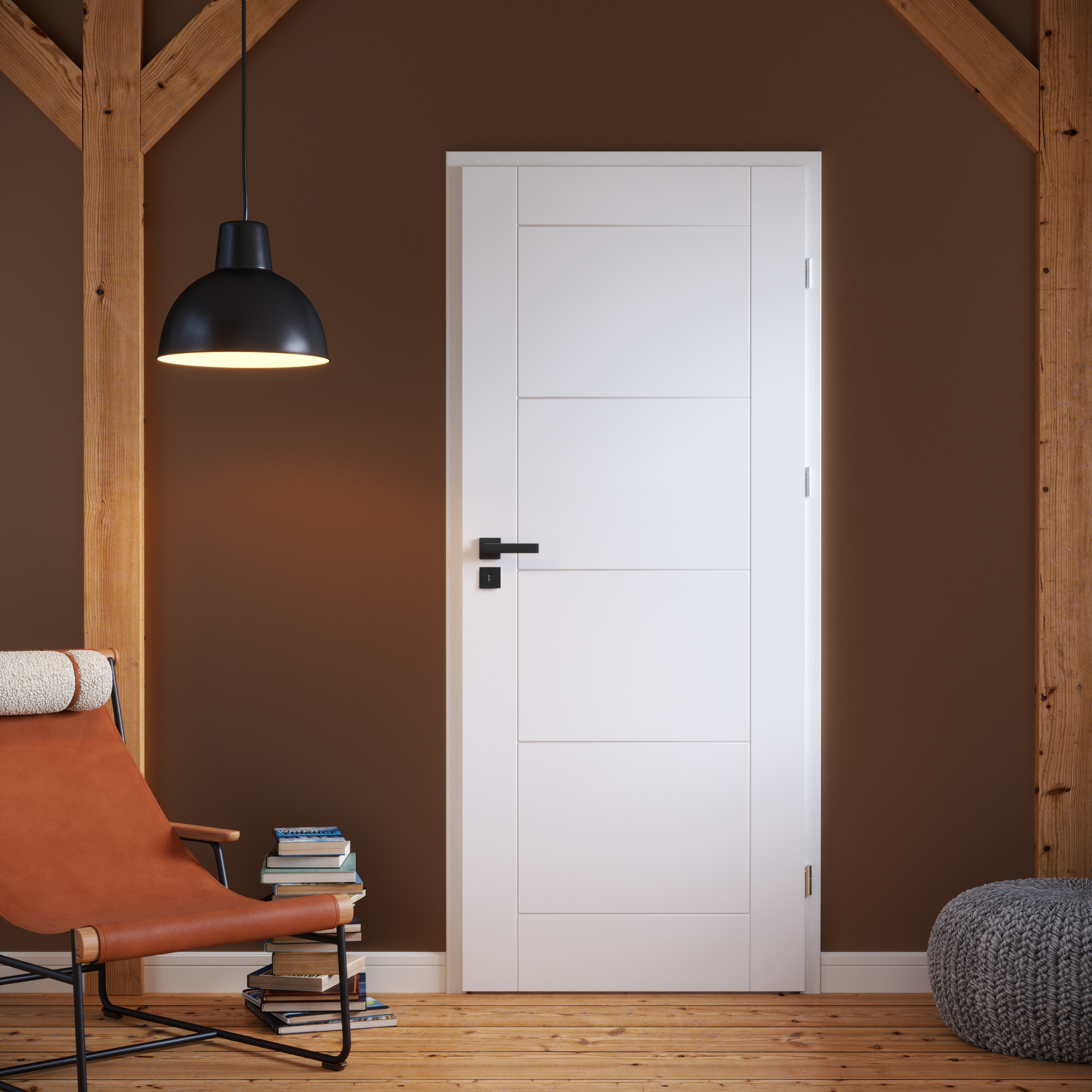 Drzwi wewnętrzne pełne Trim W 80 Lewe Białe - 2