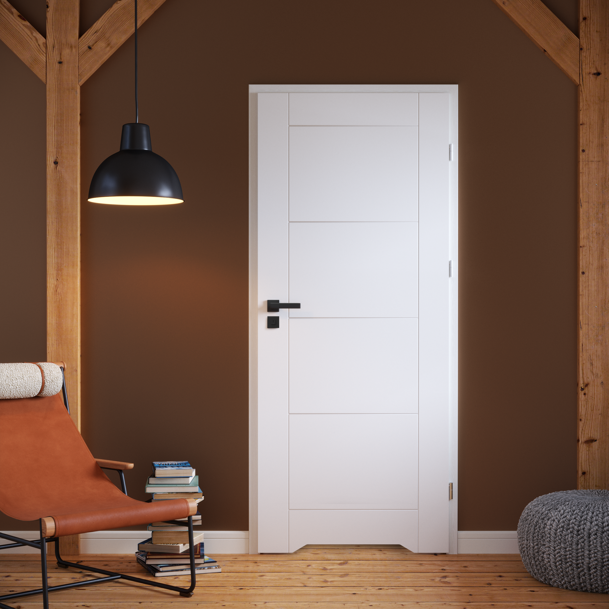 Drzwi wewnętrzne łazienkowe z podcięciem wentylacyjnym Trim W 80 Lewe Białe - 2