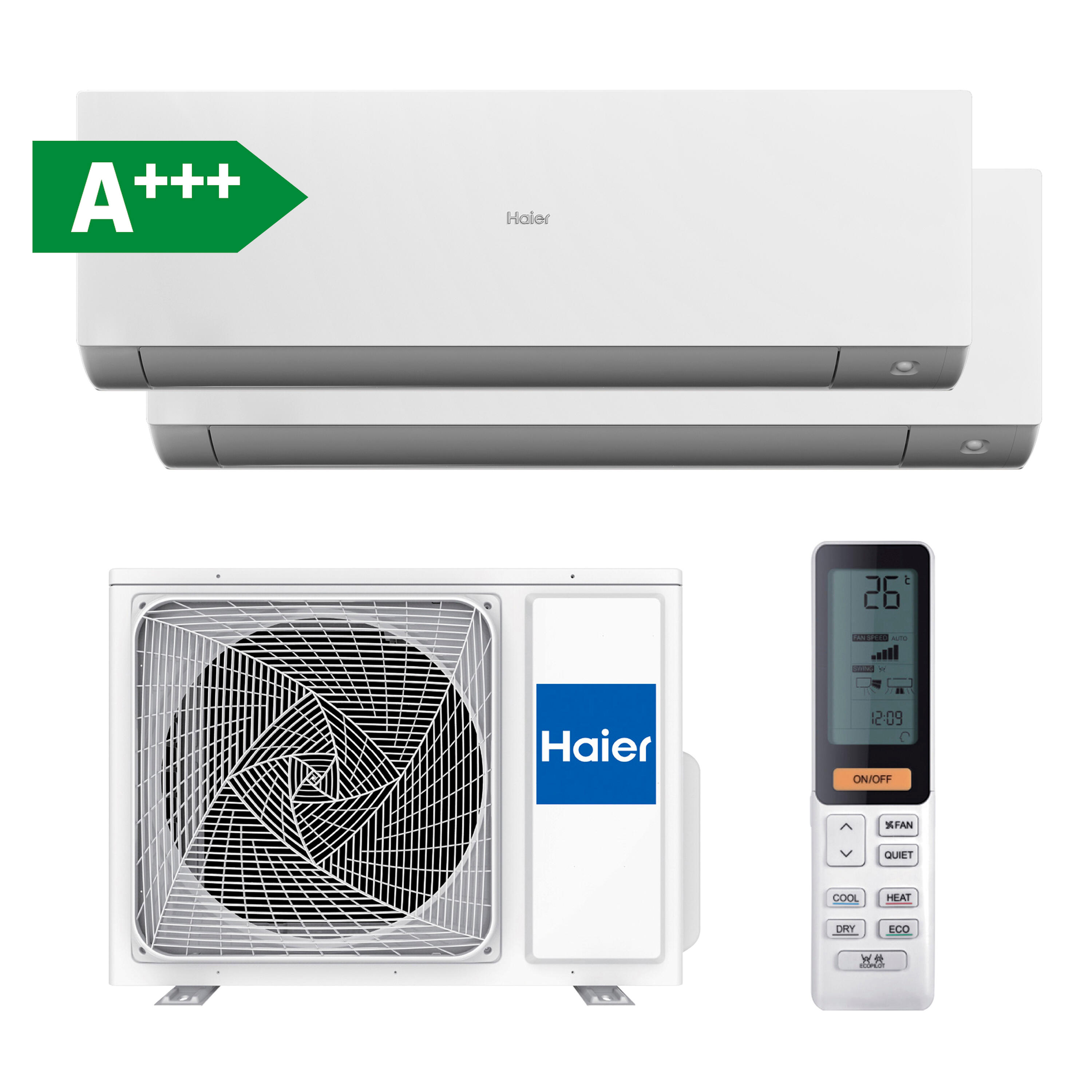 Aire acondicionado multisplit 2x1 haier expert a+++ 2000+2000 fg wifi blanco