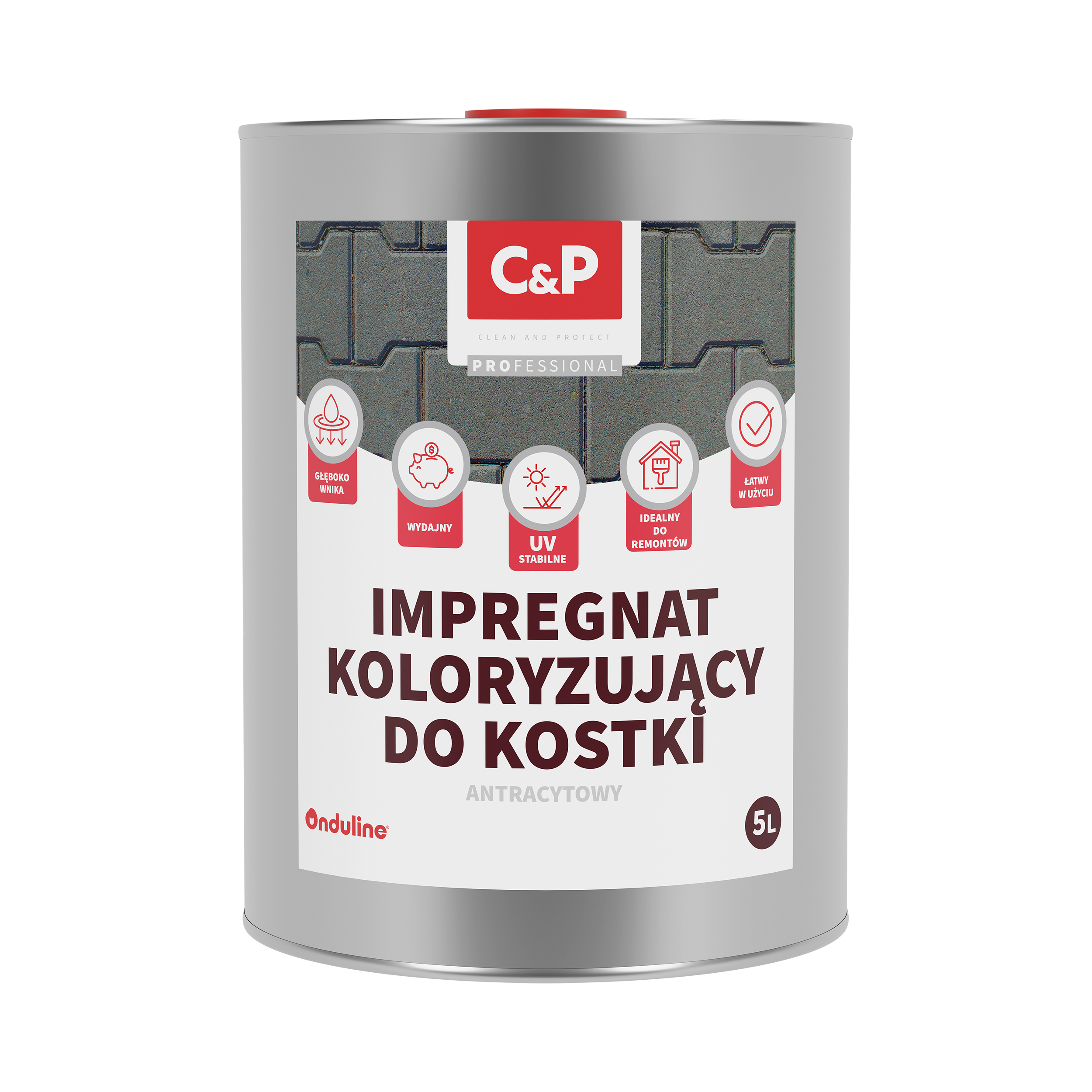 Impregnat do kostki brukowej koloryzujący antracytowy C&amp;P 5 litrów