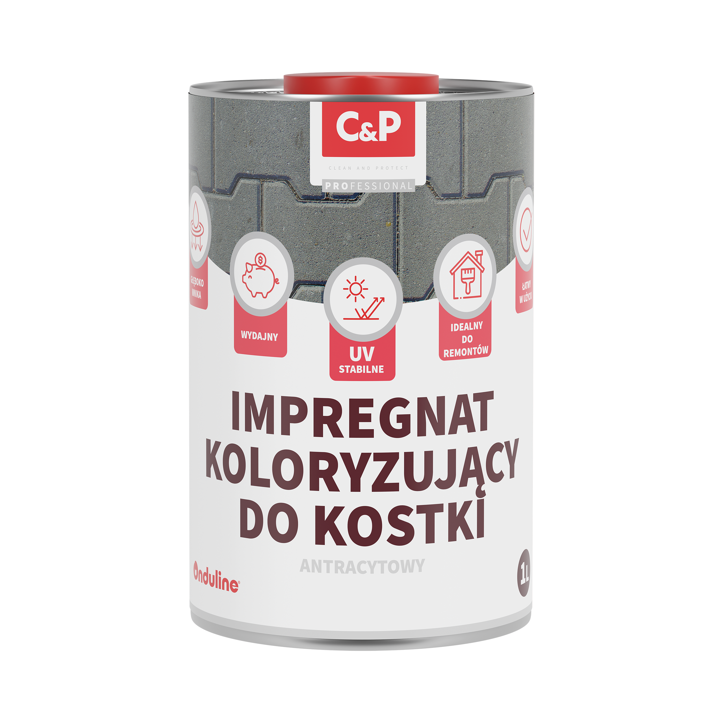 Impregnat do kostki brukowej koloryzujący antracytowy C&amp;P 1 litr