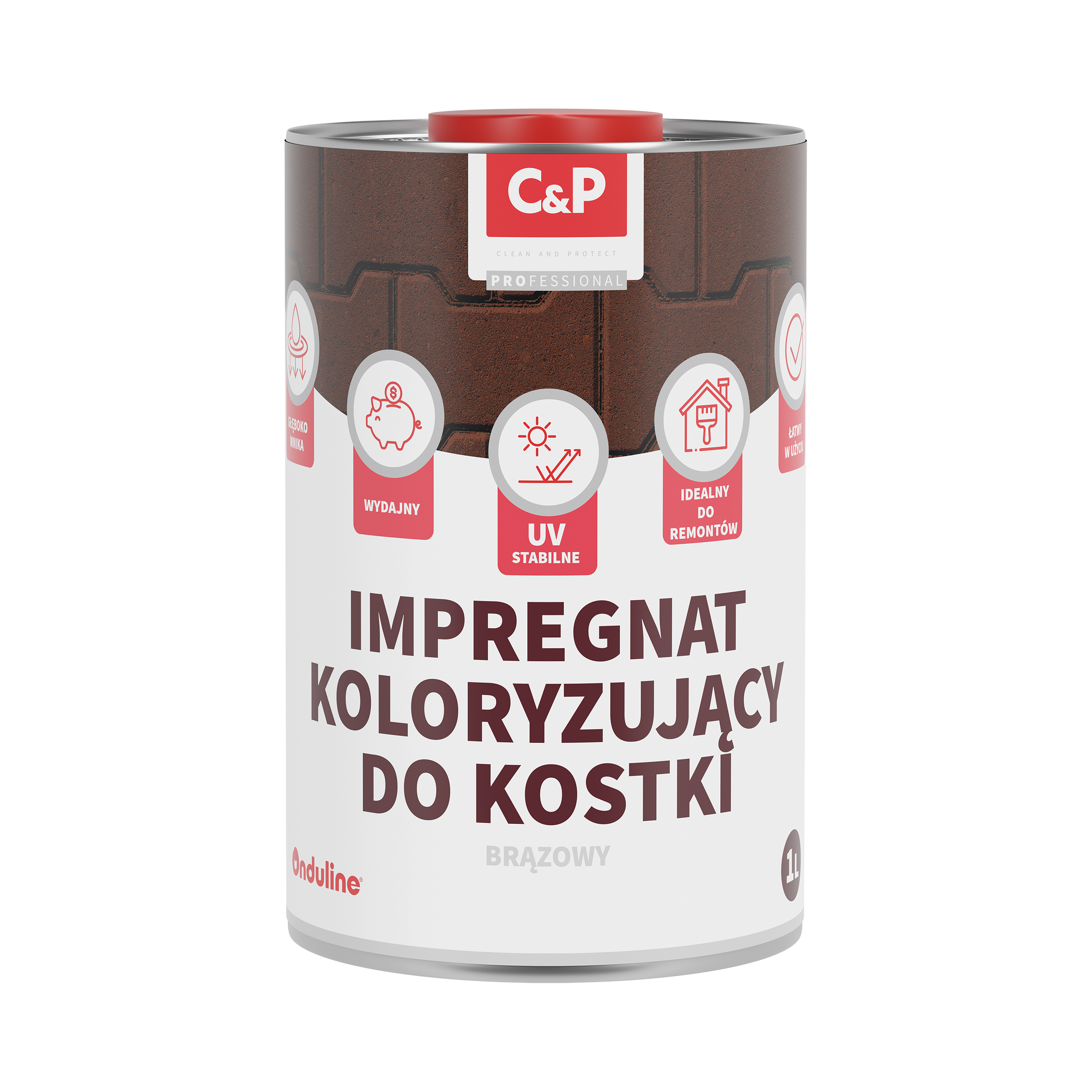 Impregnat do kostki brukowej koloryzujący brązowy C&amp;P 1 litr