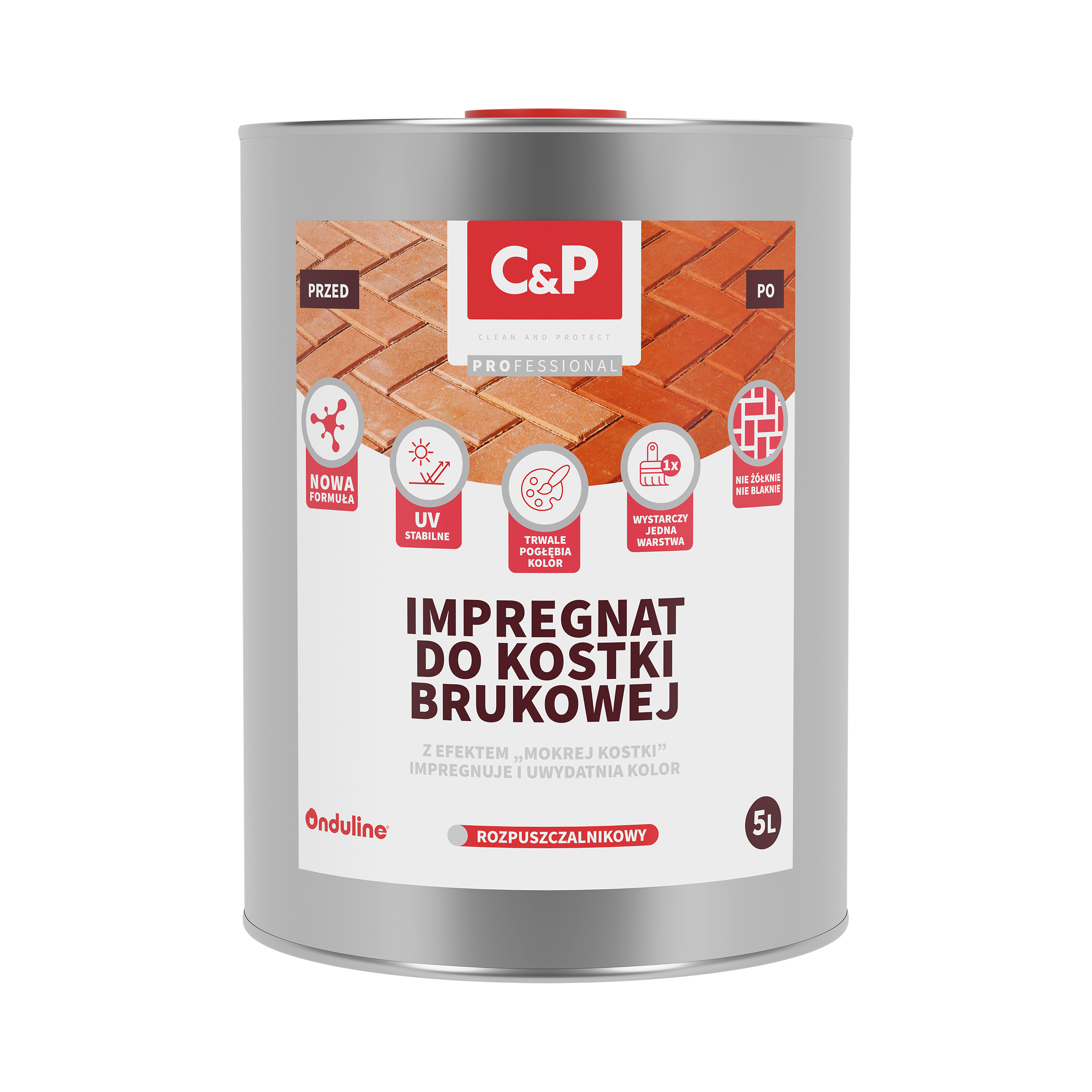 Impregnat rozpuszczalnikowy do kostki brukowej C&amp;P WET 5 litrów