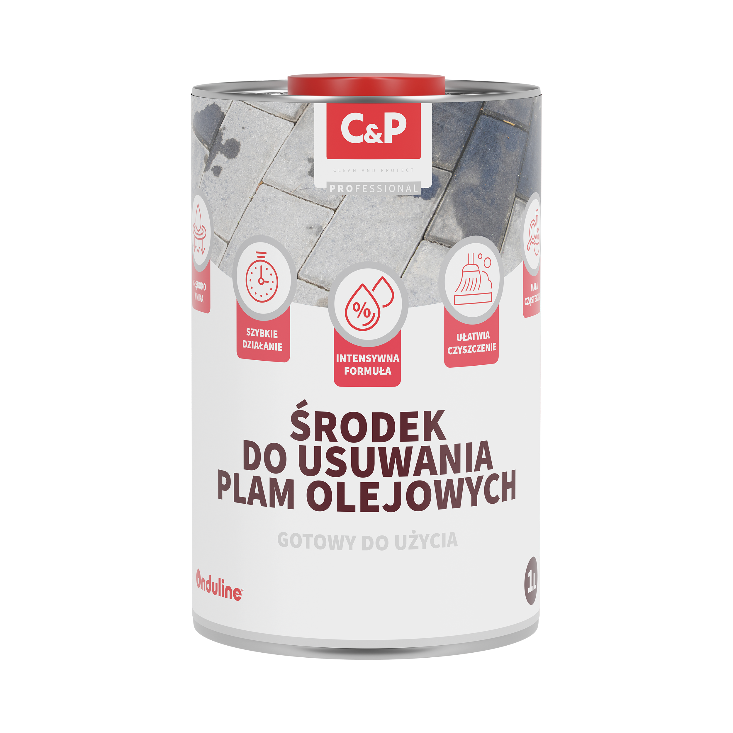 Dezaktywator powierzchniowy środek do czyszczenia plam oleju z kostki brukowej i betonu C&amp;P 1 litr