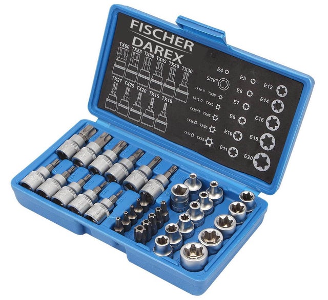 Coffret 34 pièces, douilles et embouts, FISCHER DAREX