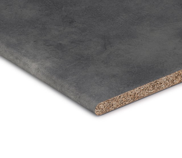 Encimera de cocina laminada Basic cemento mate 180x63 cm espesor 28mm