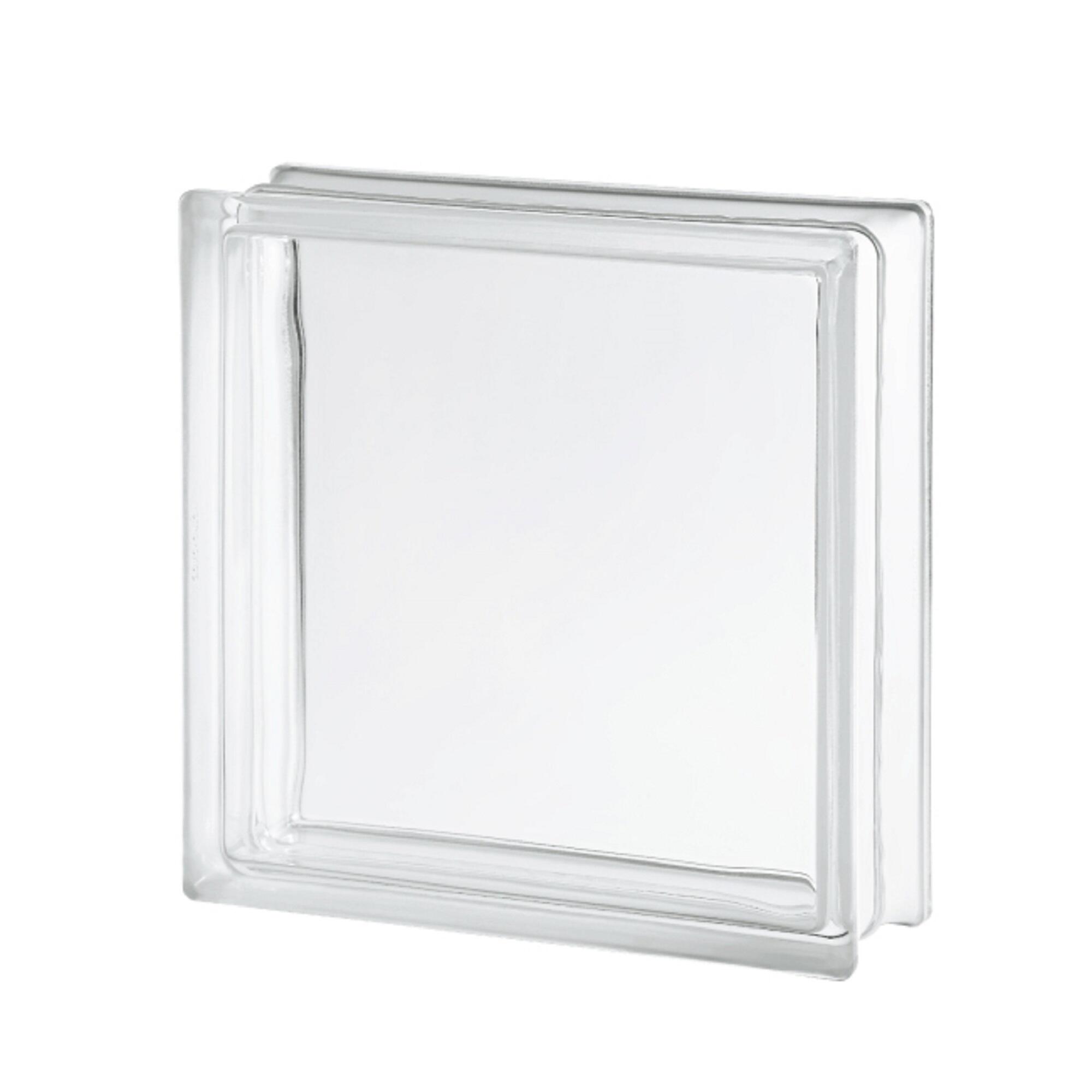 Bloque de vidrio neutro liso transparente 30x30x10 cm