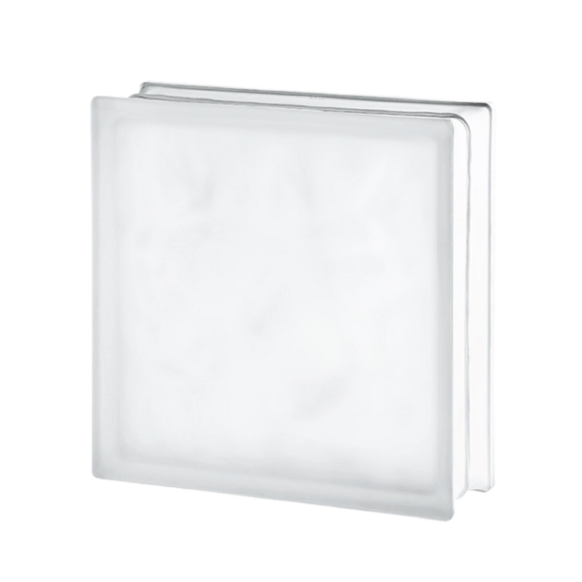 Bloque de vidrio neutro ondulado satinado 30x30x10 cm