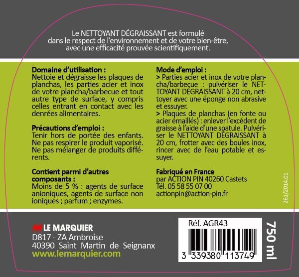 Nettoyant spray dégraissant pour plancha LE MARQUIER - 2