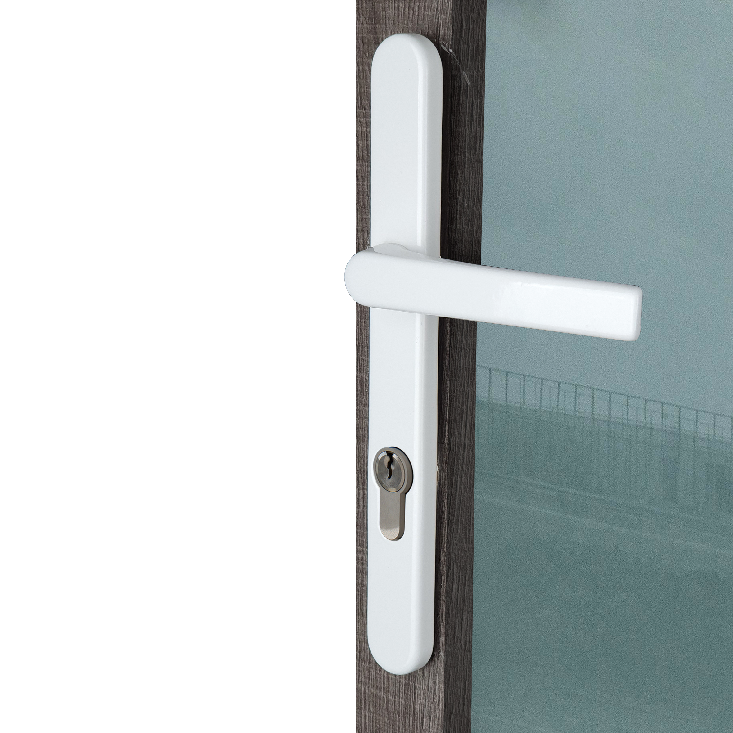 Poignée de porte-fenêtre blanche col court BALTIC  - 2