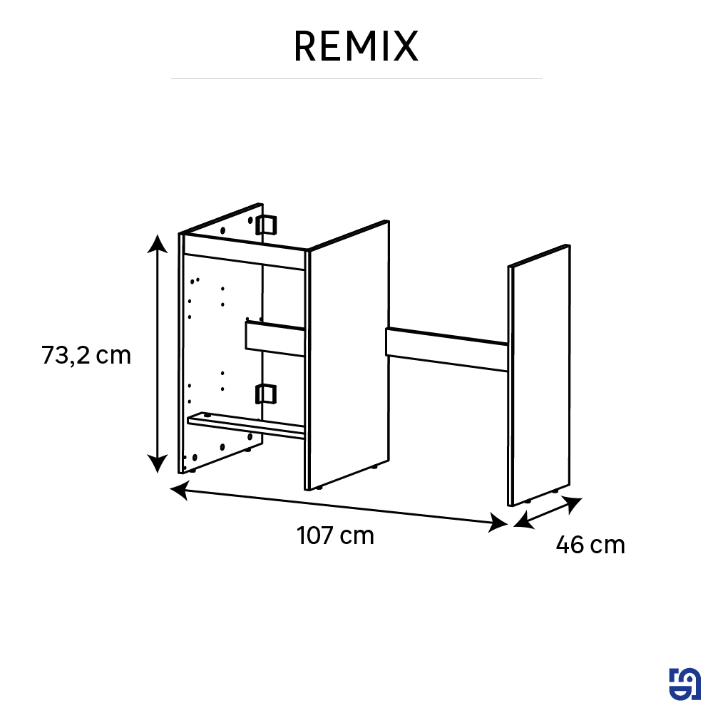 Armoire de salle de bain standard l.107 x H.73.2 x P.46cm blanc Remix - 2